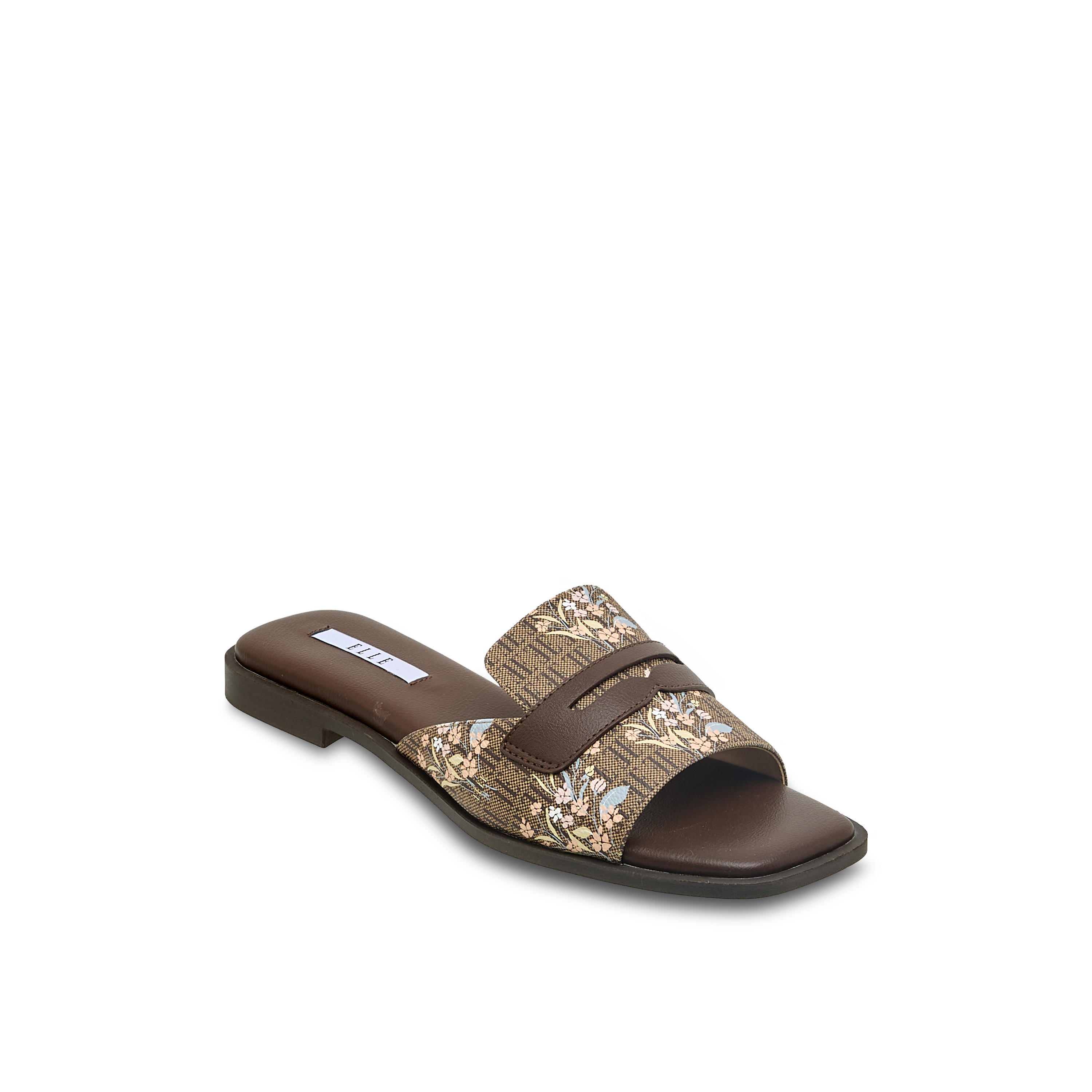 Elle Women Monogram Print Slide Sandals-women-shoes-flats-sandals-image-2