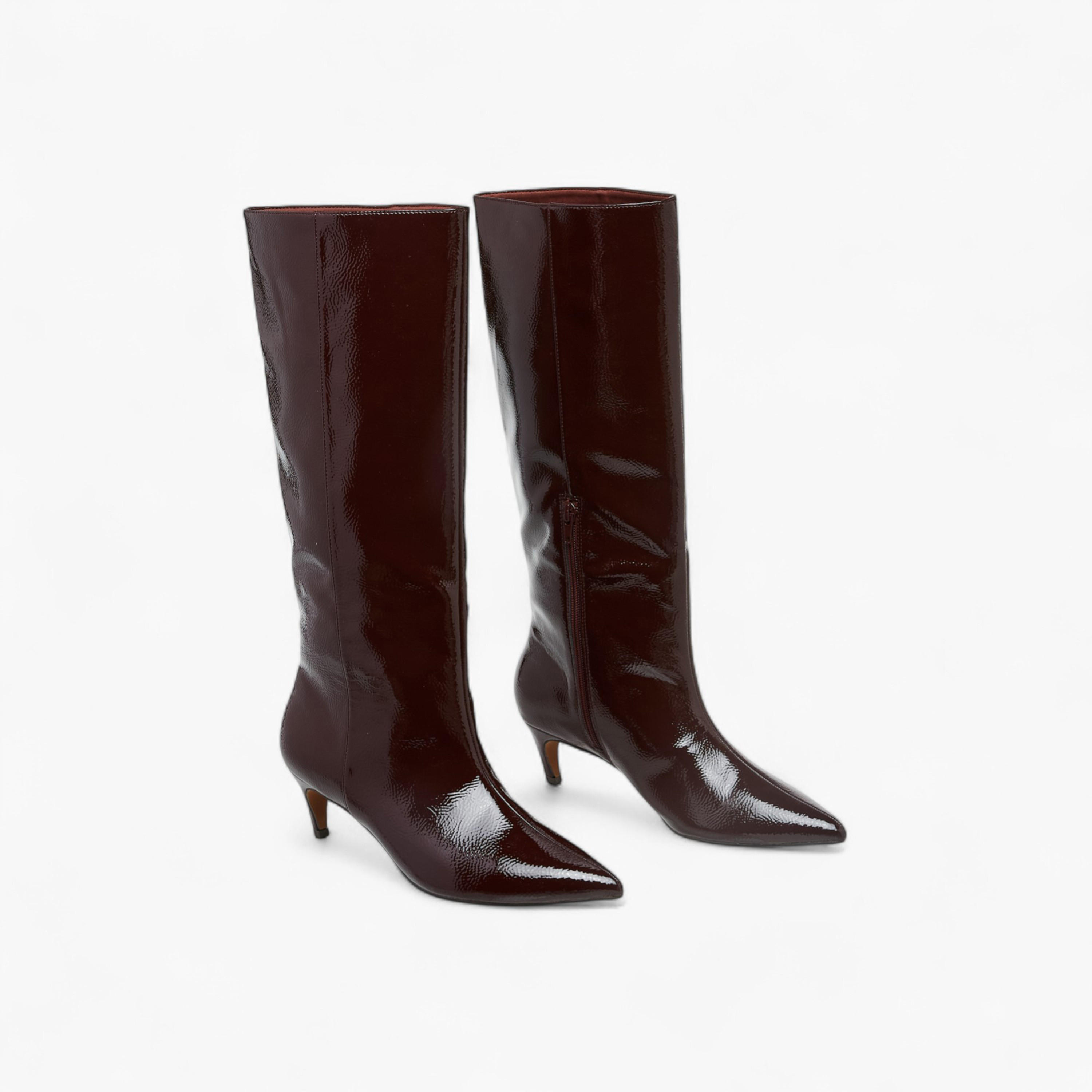 Celeste Women's Solid High Shaft Boots with Zip Closure and Stiletto Heels-women-shoes-boots-image-1