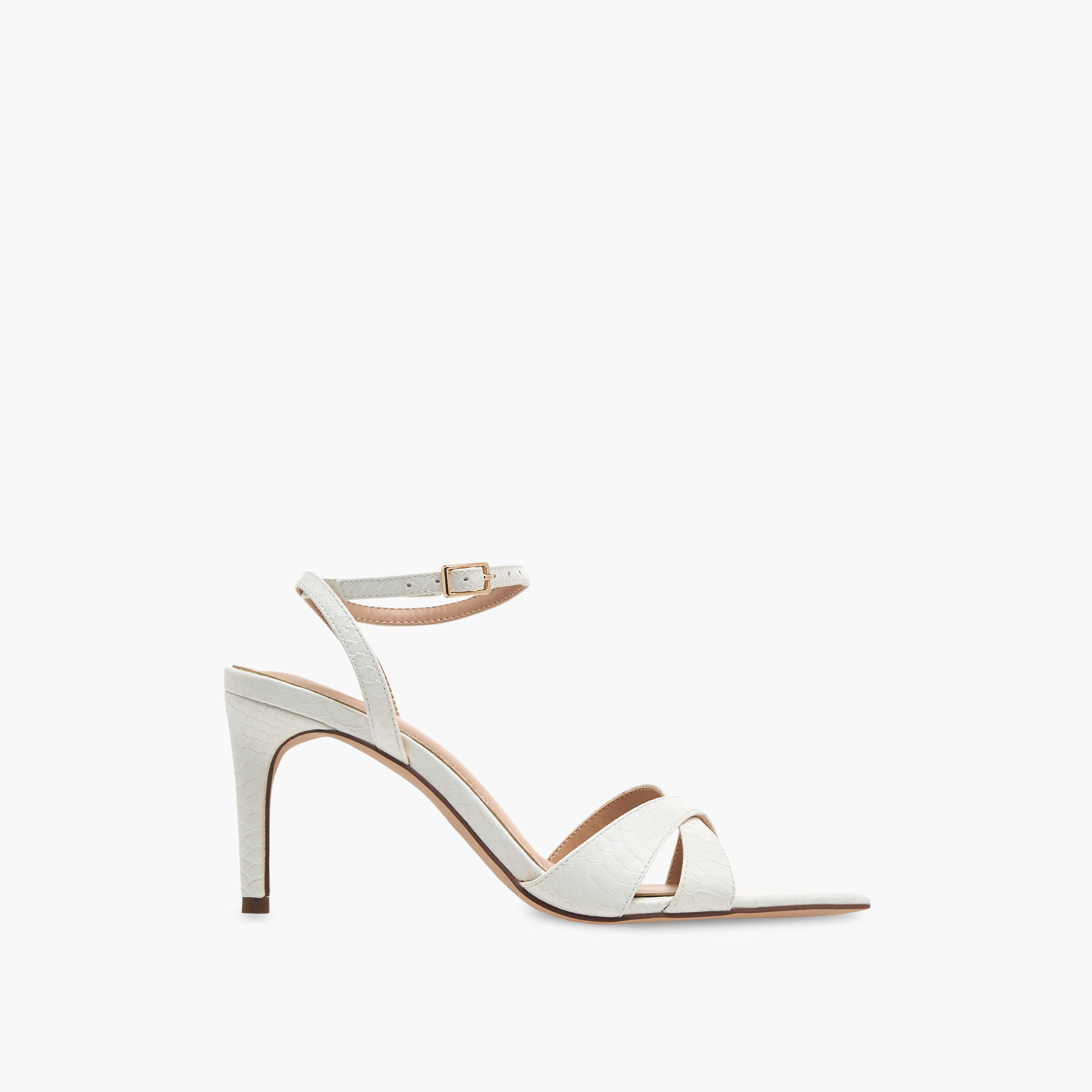 Paprika Animal Textured Cross Strap Sandals with Buckle Closure and Stiletto Heels-women-shoes-sandals-heeled-image-3