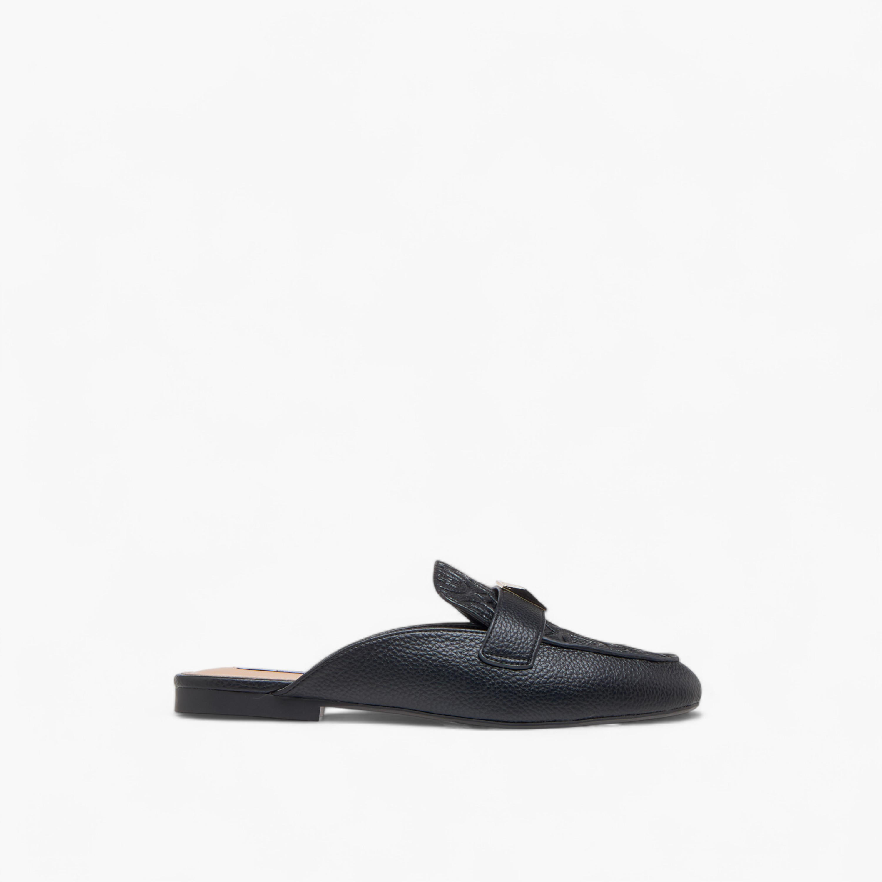 Elle Women's Embossed Slip-On Mules with Metal Accent-women-shoes-flats-mules-image-3