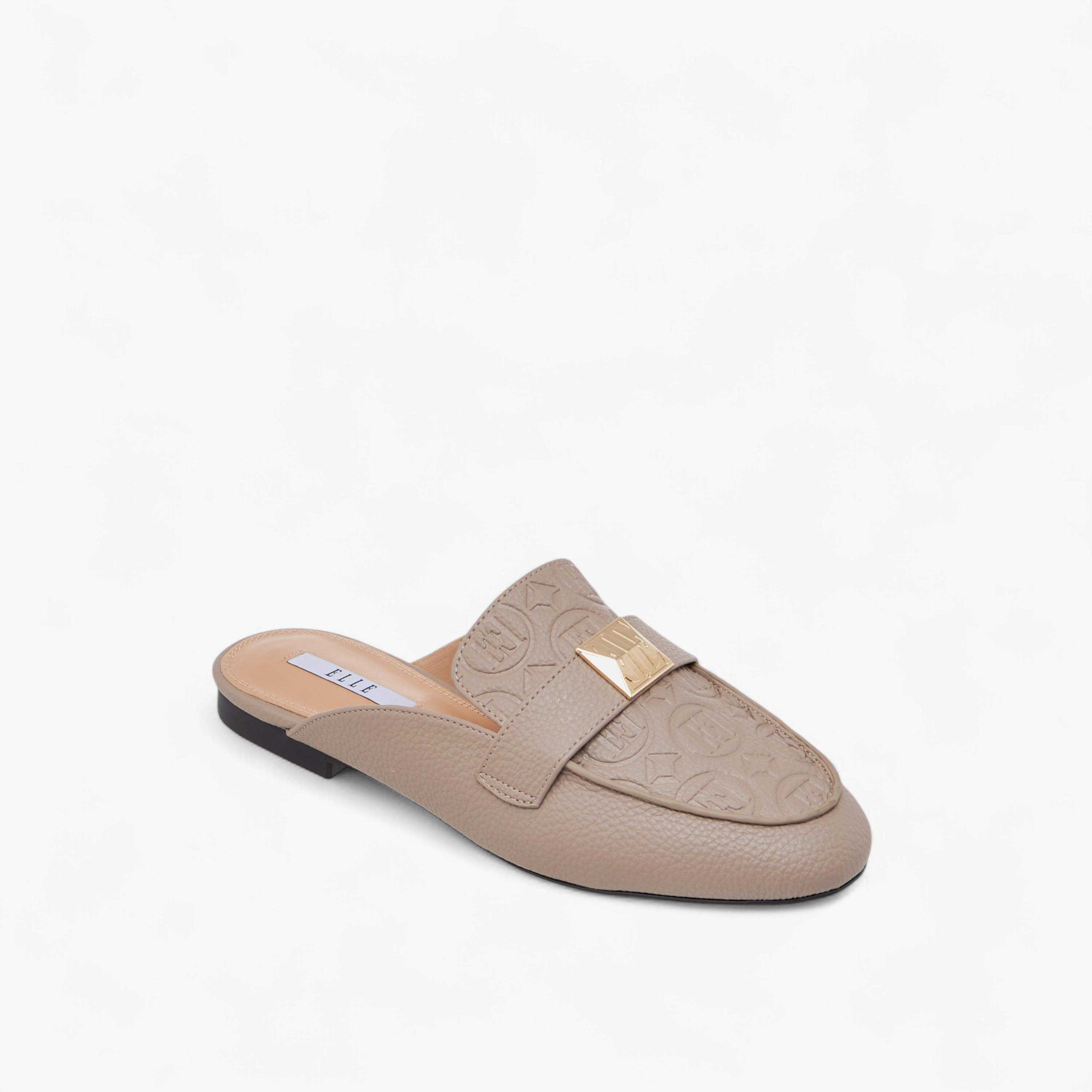 Elle Women's Embossed Slip-On Mules with Metal Accent-women-shoes-flats-mules-image-2