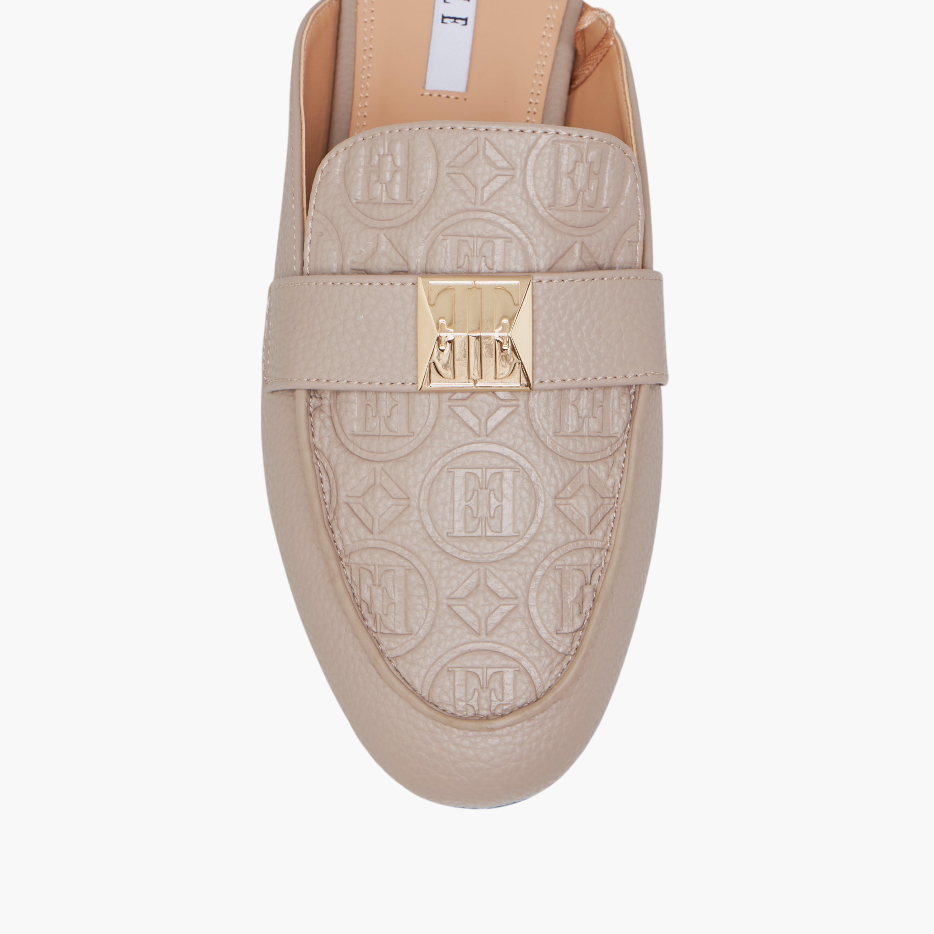 Elle Women's Embossed Slip-On Mules with Metal Accent-women-shoes-flats-mules-image-4