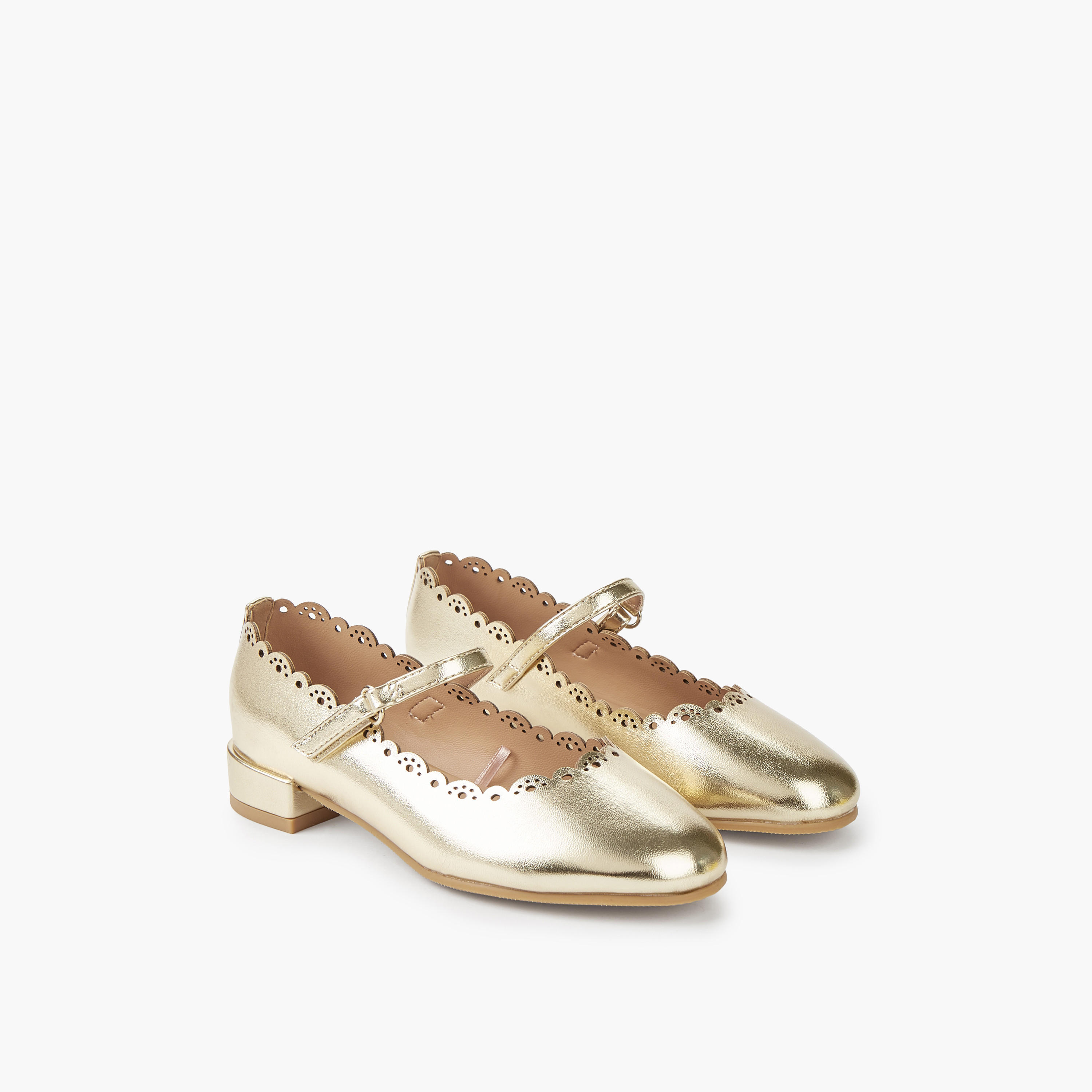 Celeste Girls Scalloped Block Heel Shoes-girls-shoes-maryjanes-image-1