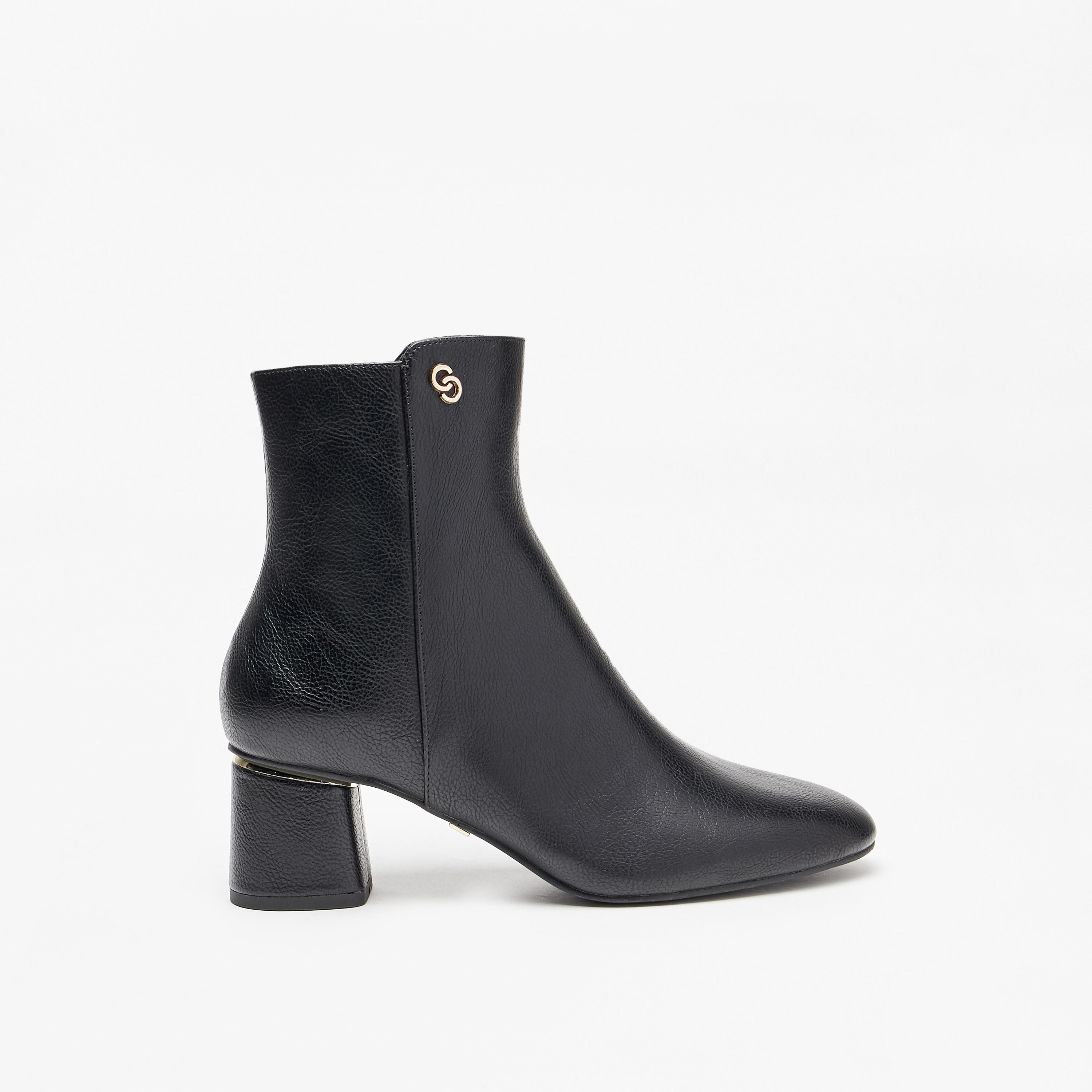 Shop Celeste Women s Solid Ankle Boots With Block Heels And Zip Closure shop-celeste-women-s-solid-ankle-boots-with-block-heels-and-zip-closure