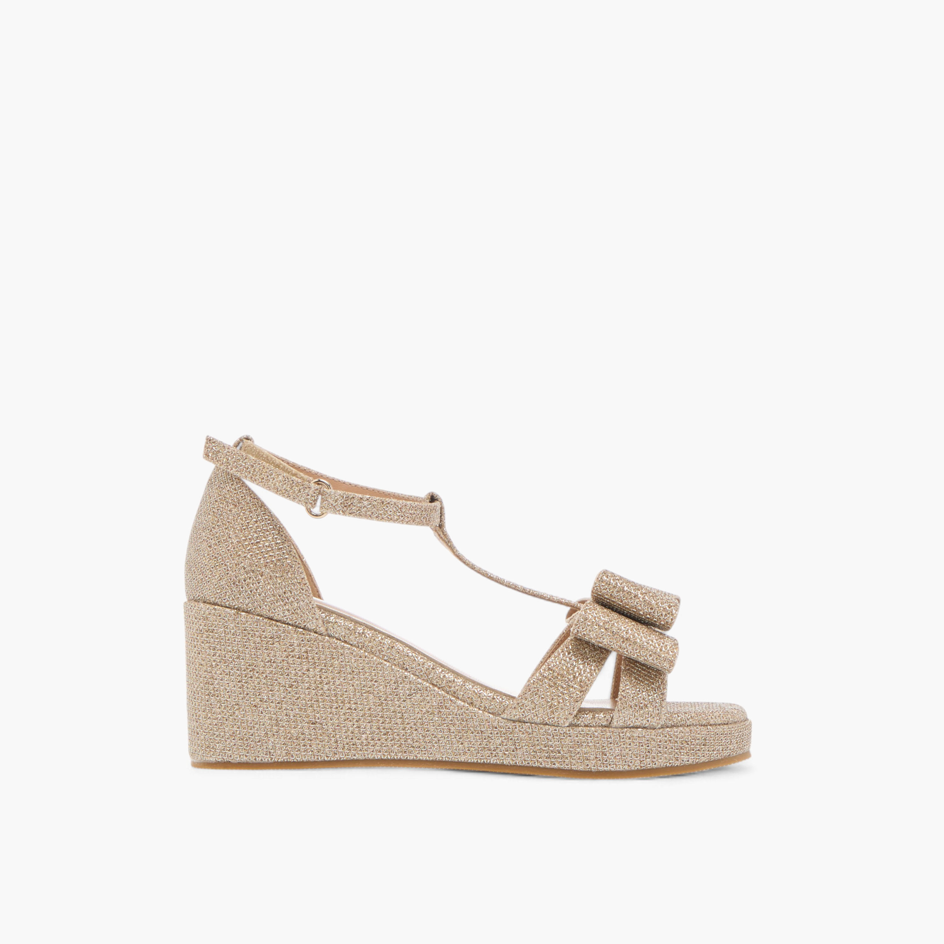 Celeste Girls' Embellished Wedge Sandals with Hook and Loop Closure-girls-shoes-sandals-image-3