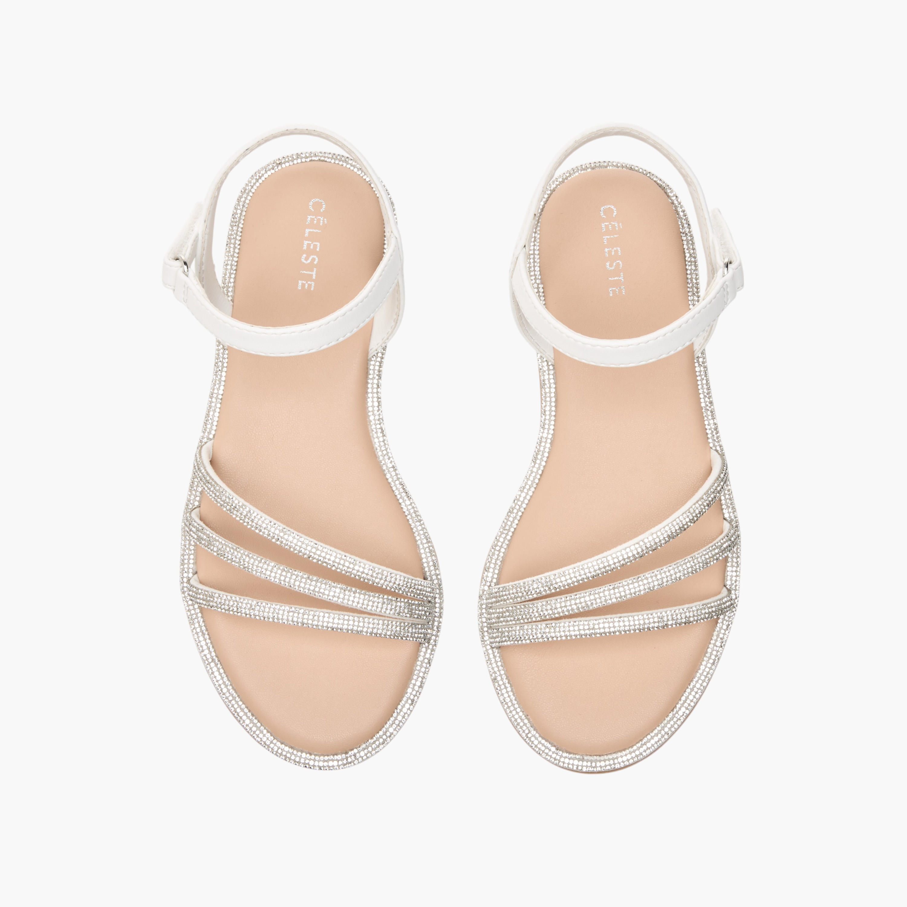 Celeste Girls' Embellished Strap Sandals with Hook and Loop Closure-girls-shoes-sandals-image-1