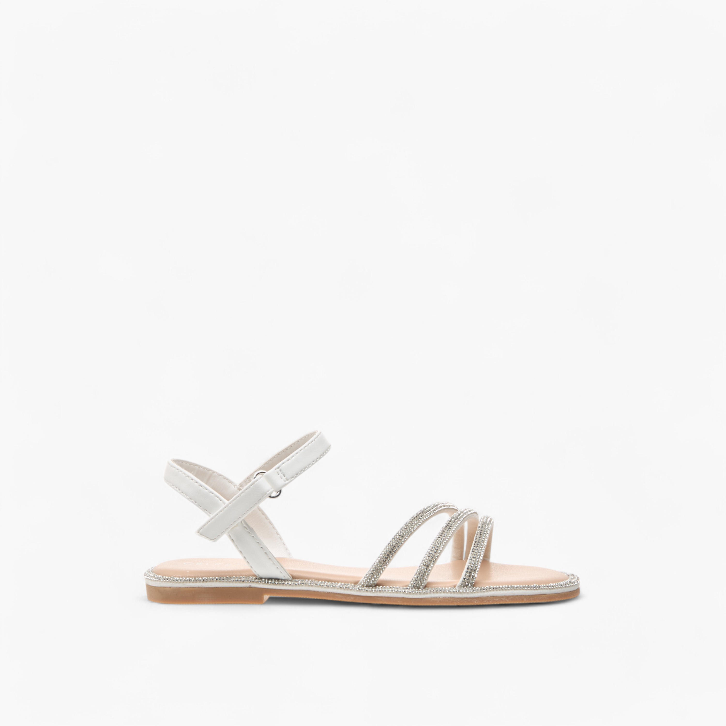Celeste Girls' Embellished Strap Sandals with Hook and Loop Closure-girls-shoes-sandals-image-2