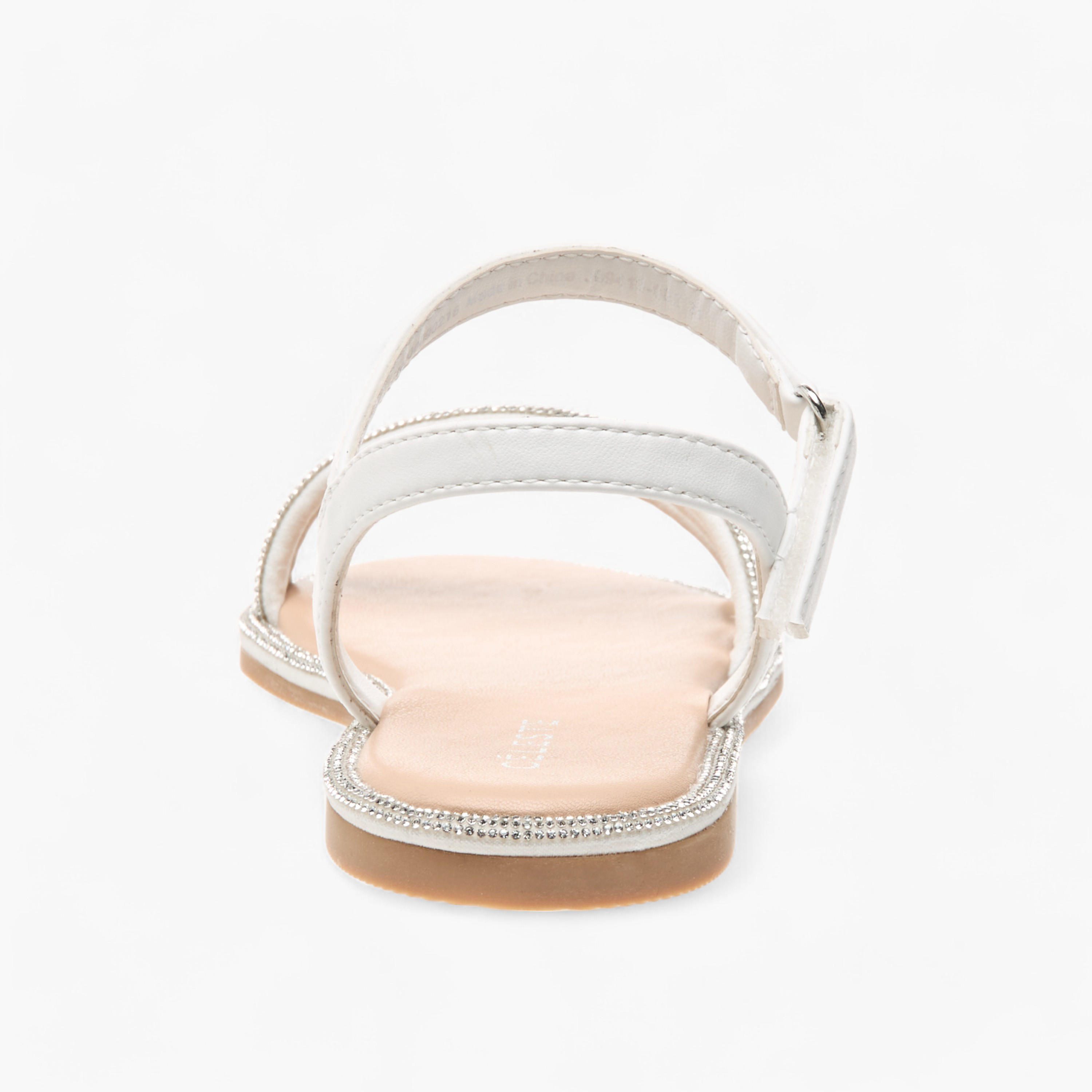 Celeste Girls' Embellished Strap Sandals with Hook and Loop Closure-girls-shoes-sandals-image-4