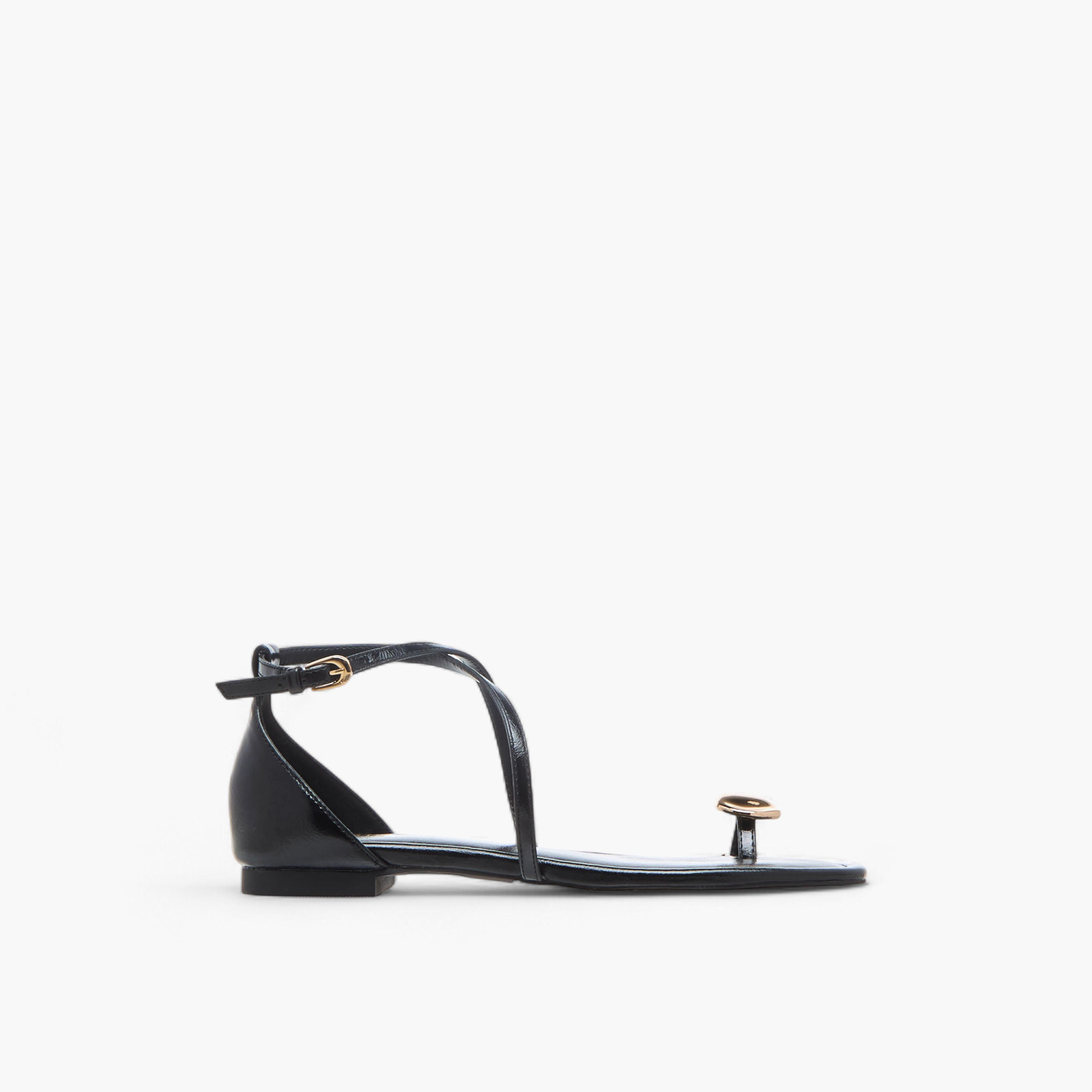 Celeste Women's Solid Cross Strap Sandals with Buckle Closure-women-shoes-flats-sandals-image-3