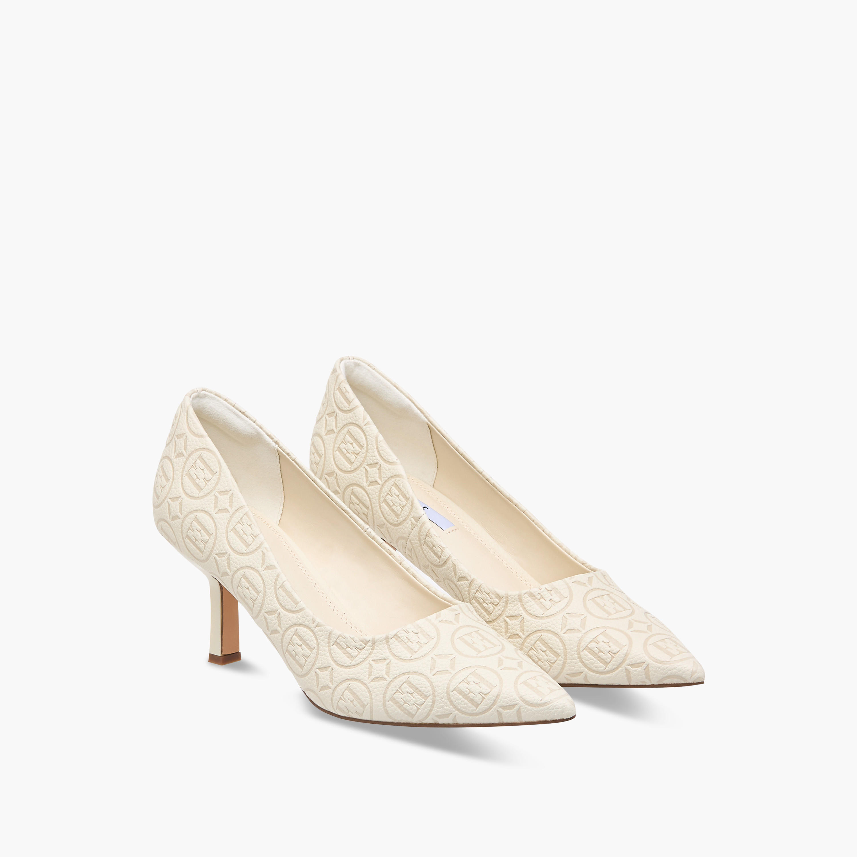 Elle Women's Logo Detail Pointed Toe Pumps with Stiletto Heels-women-shoes-heels-image-1