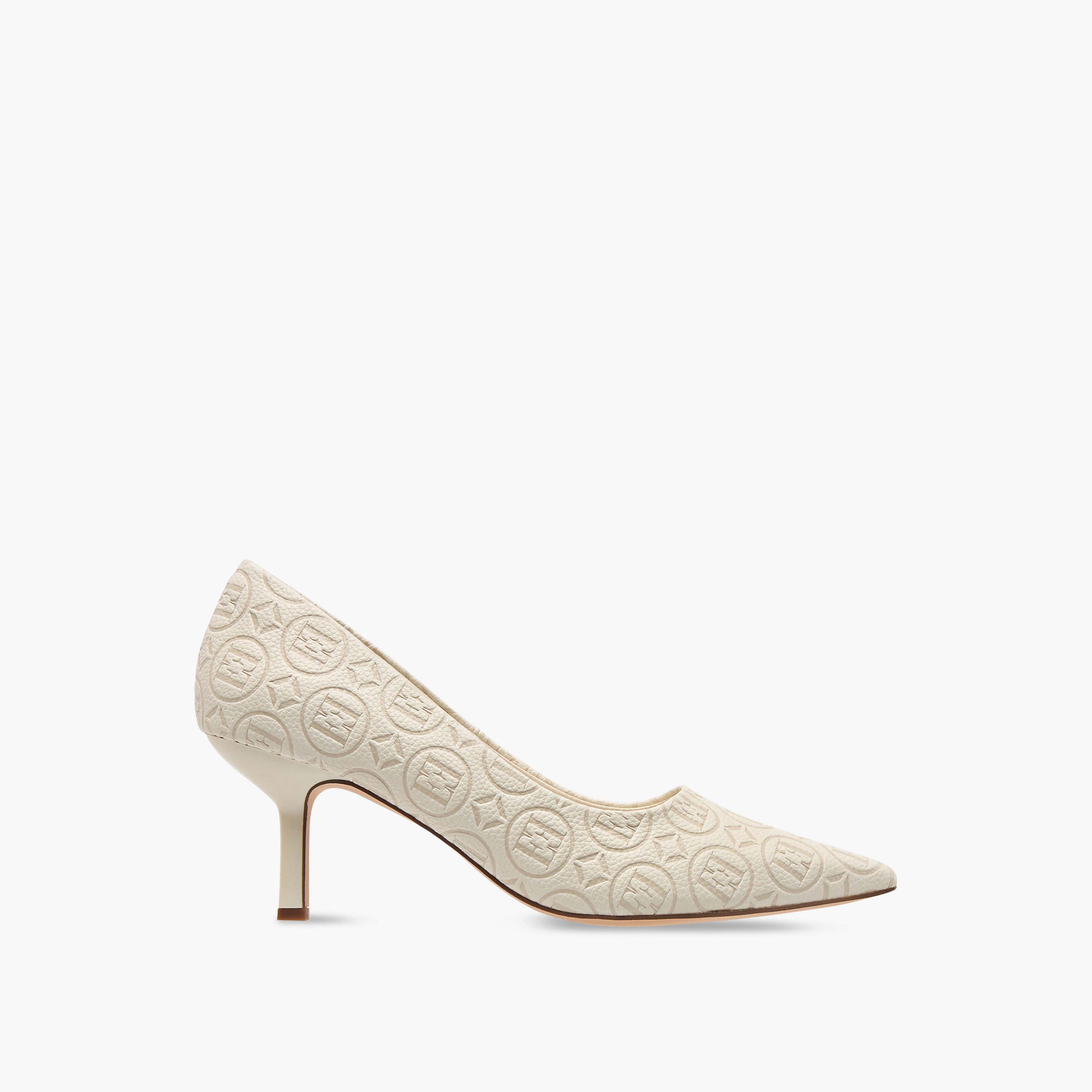 Elle Women's Logo Detail Pointed Toe Pumps with Stiletto Heels-women-shoes-heels-image-3