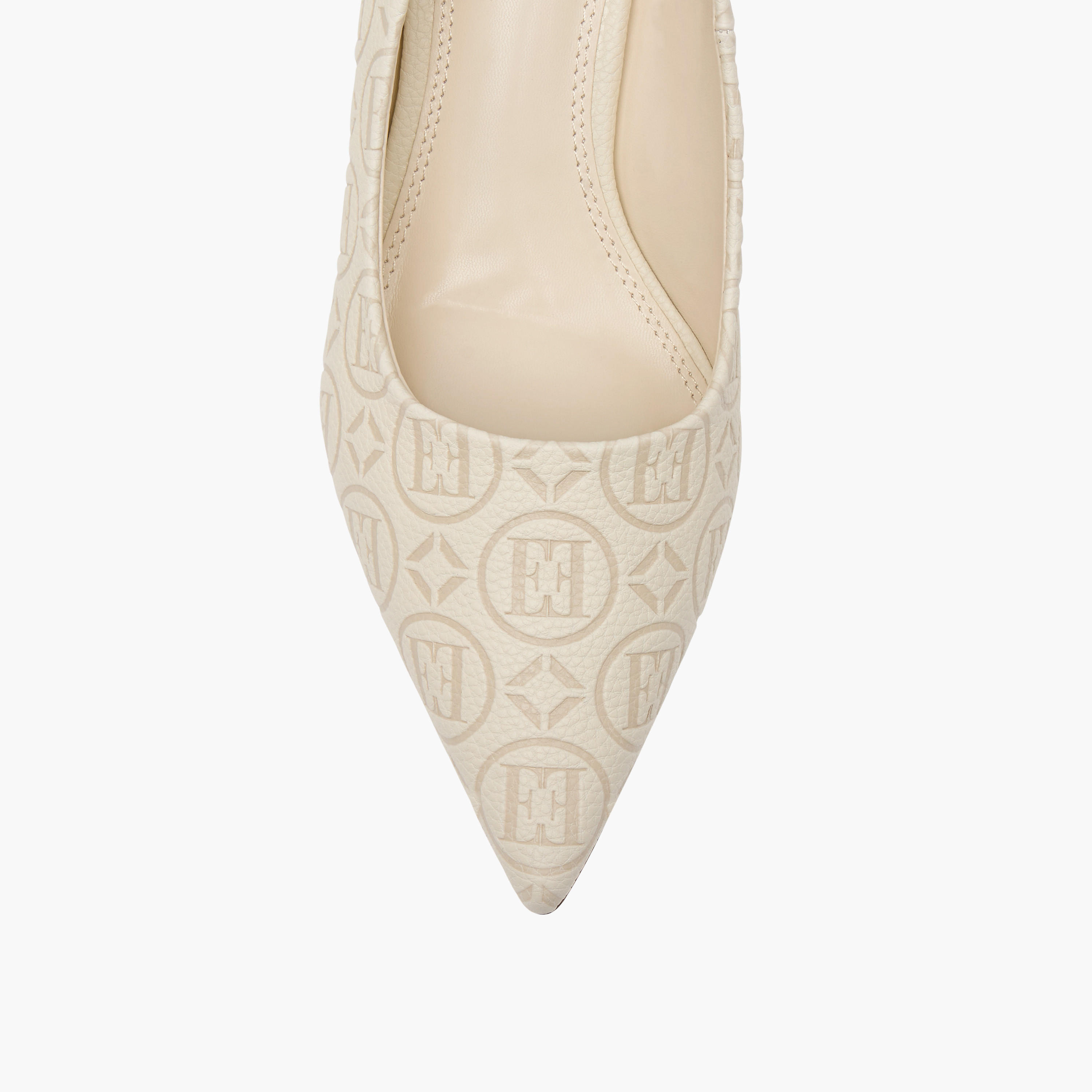 Elle Women's Logo Detail Pointed Toe Pumps with Stiletto Heels-women-shoes-heels-image-4