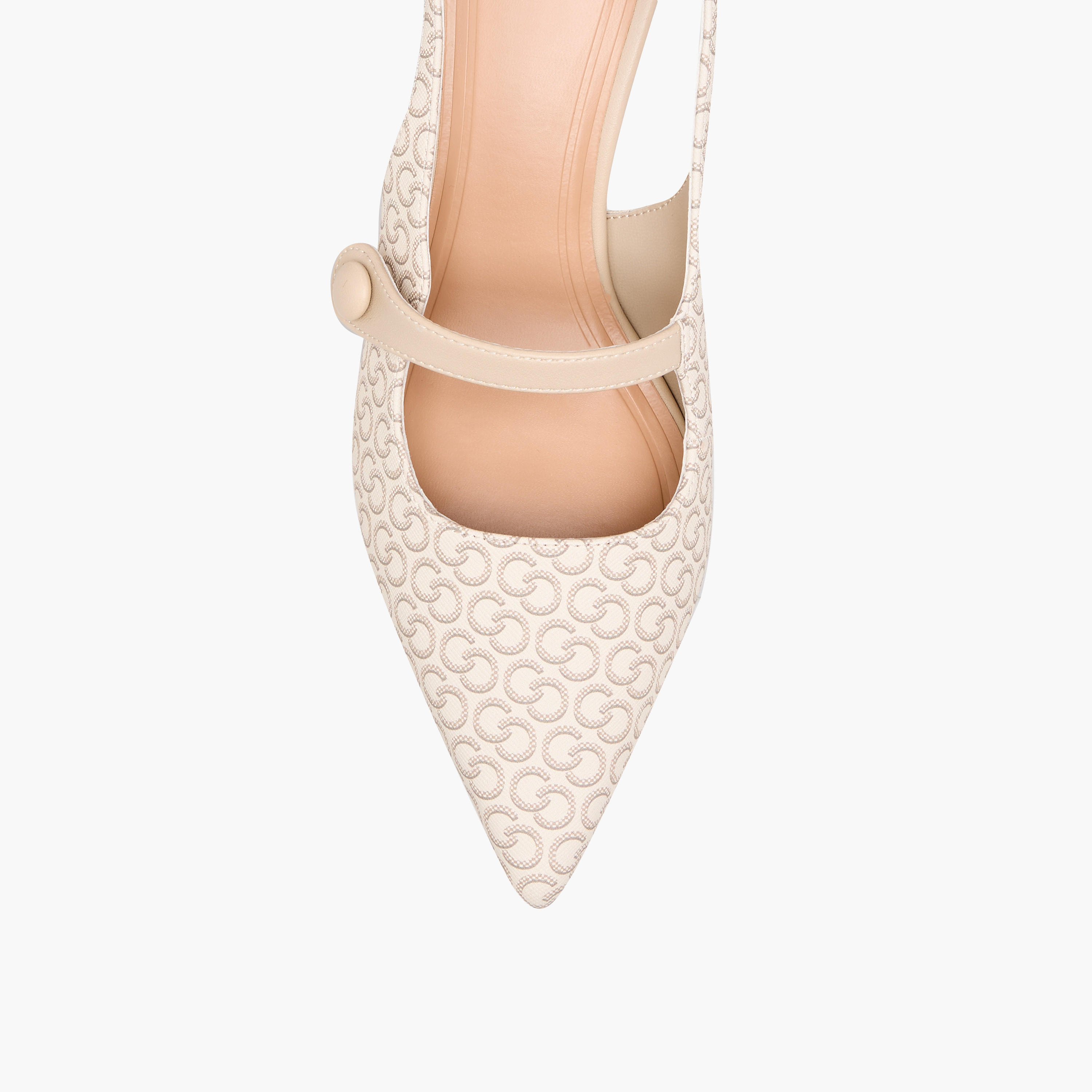 Celeste Women's Monogram Print Pointed Toe Shoes with Buckle Closure-women-shoes-heels-image-4