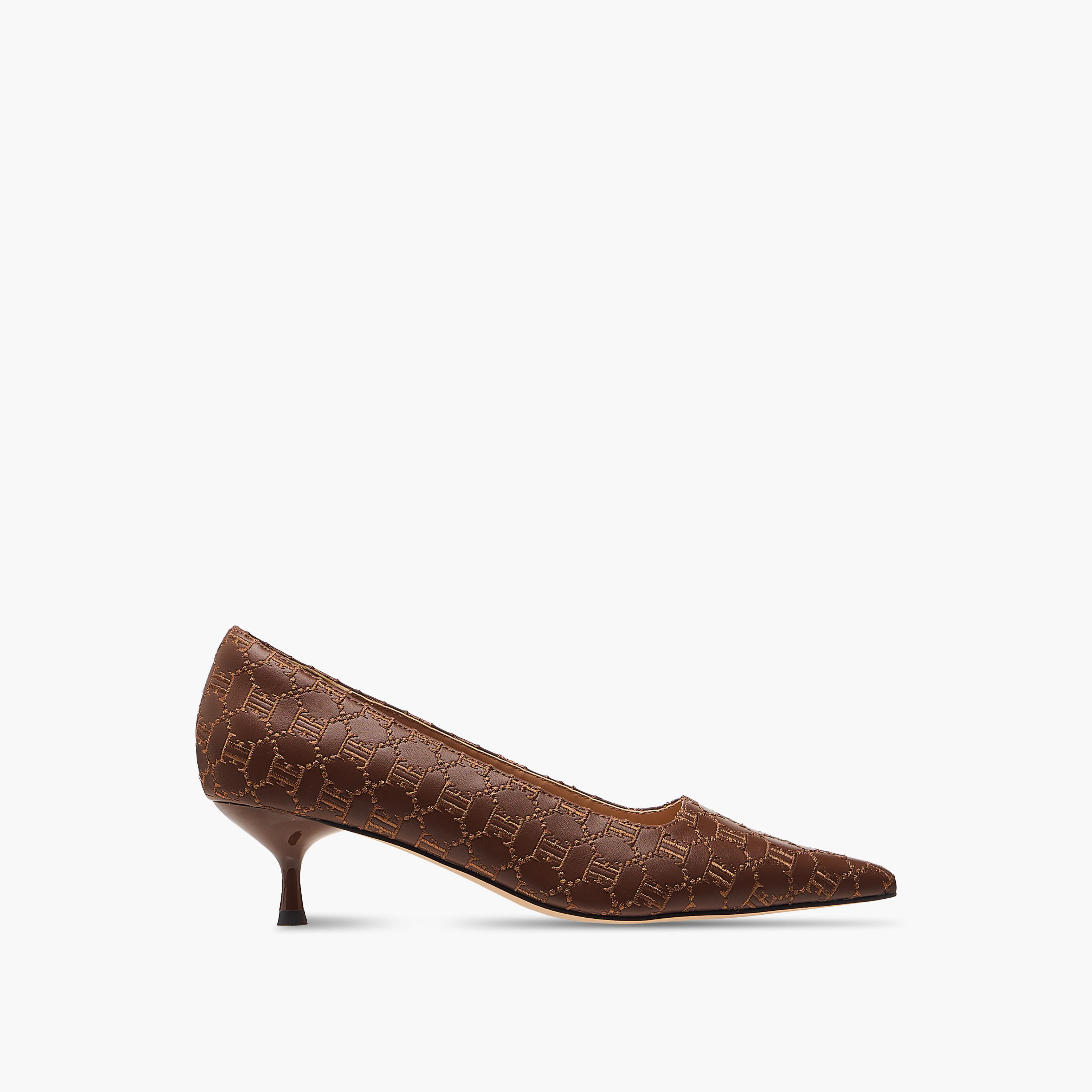 Elle Monogram Embroidered Slip-On Shoes with Kitten Heels-women-shoes-sandals-heeled-image-3