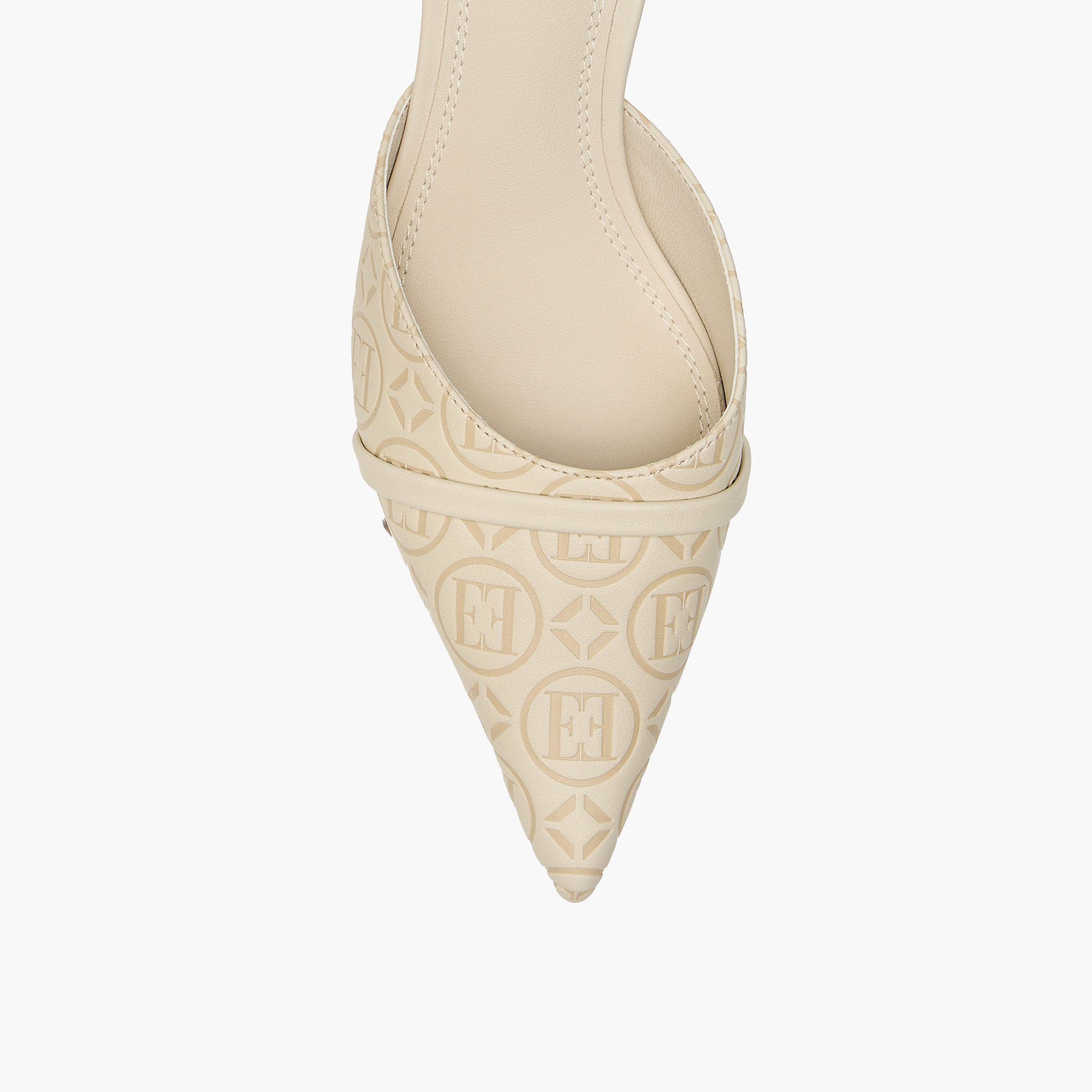 Elle Women's Monogram Detail Slip-On Mules with Kitten Heels-women-shoes-sandals-heeled-image-4