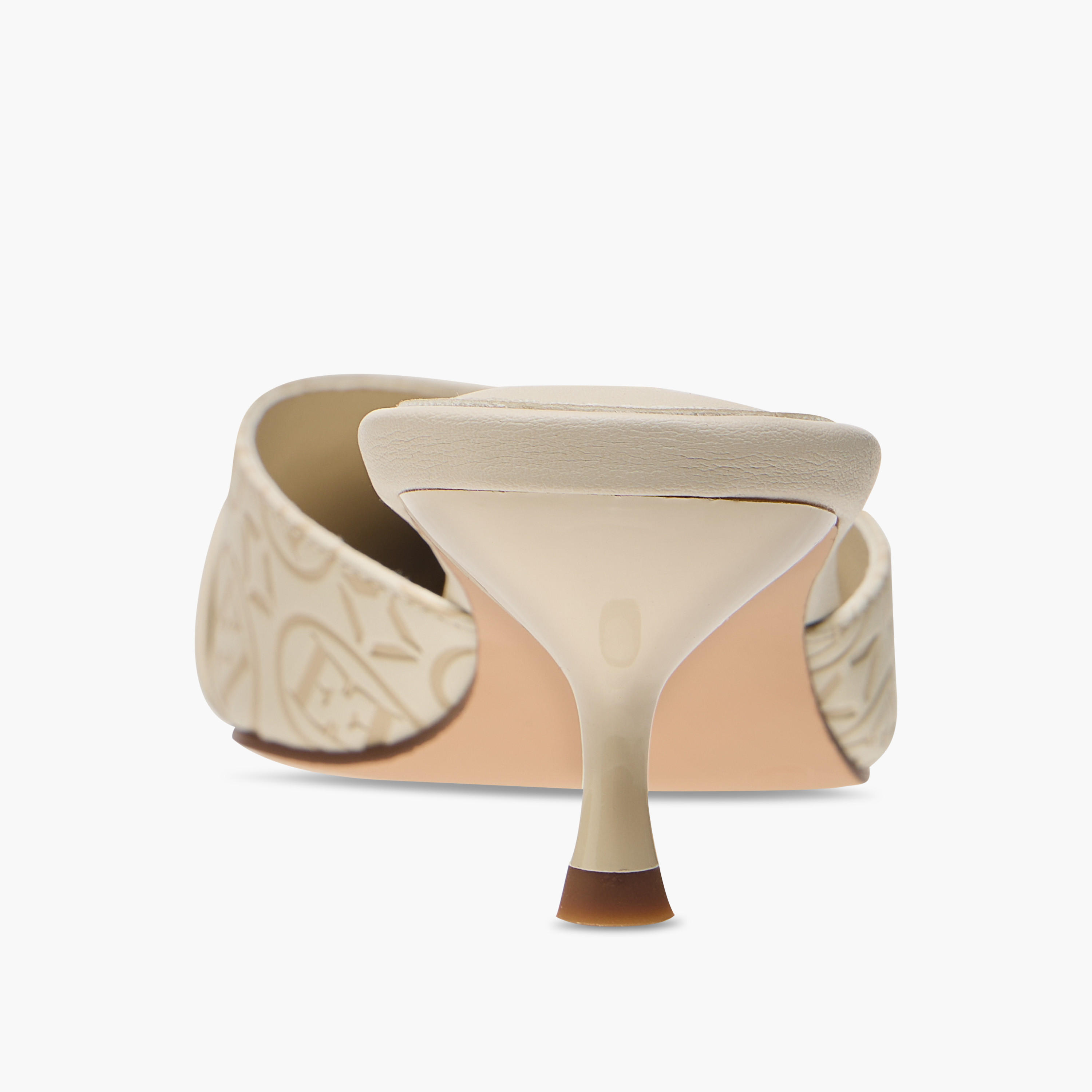 Elle Women's Monogram Detail Slip-On Mules with Kitten Heels-women-shoes-sandals-heeled-image-5