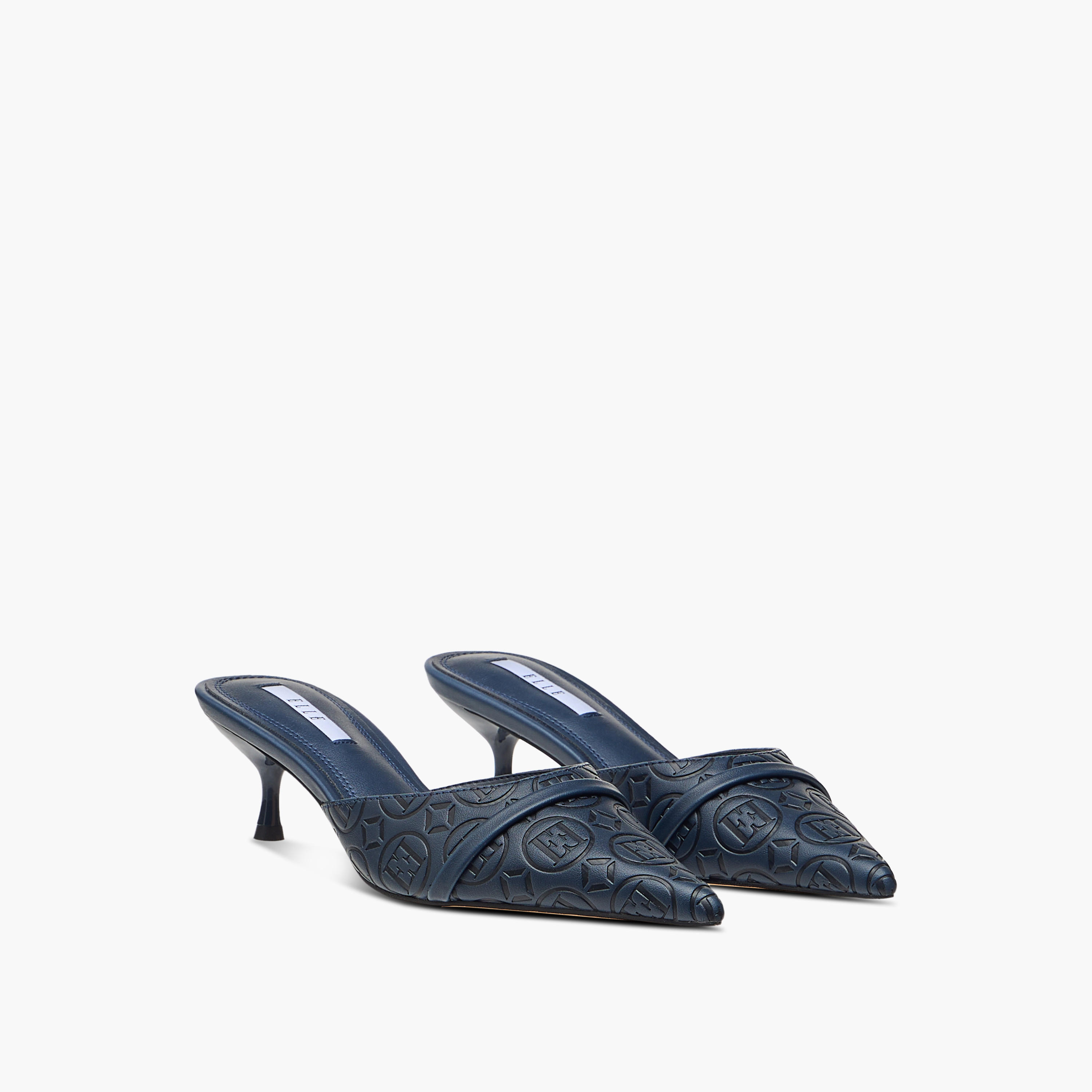 حذاء ميول سهل الارتداء بتفاصيل مونوجرام وكعب صغير للنساء من إيل-women-shoes-sandals-heeled-image-6