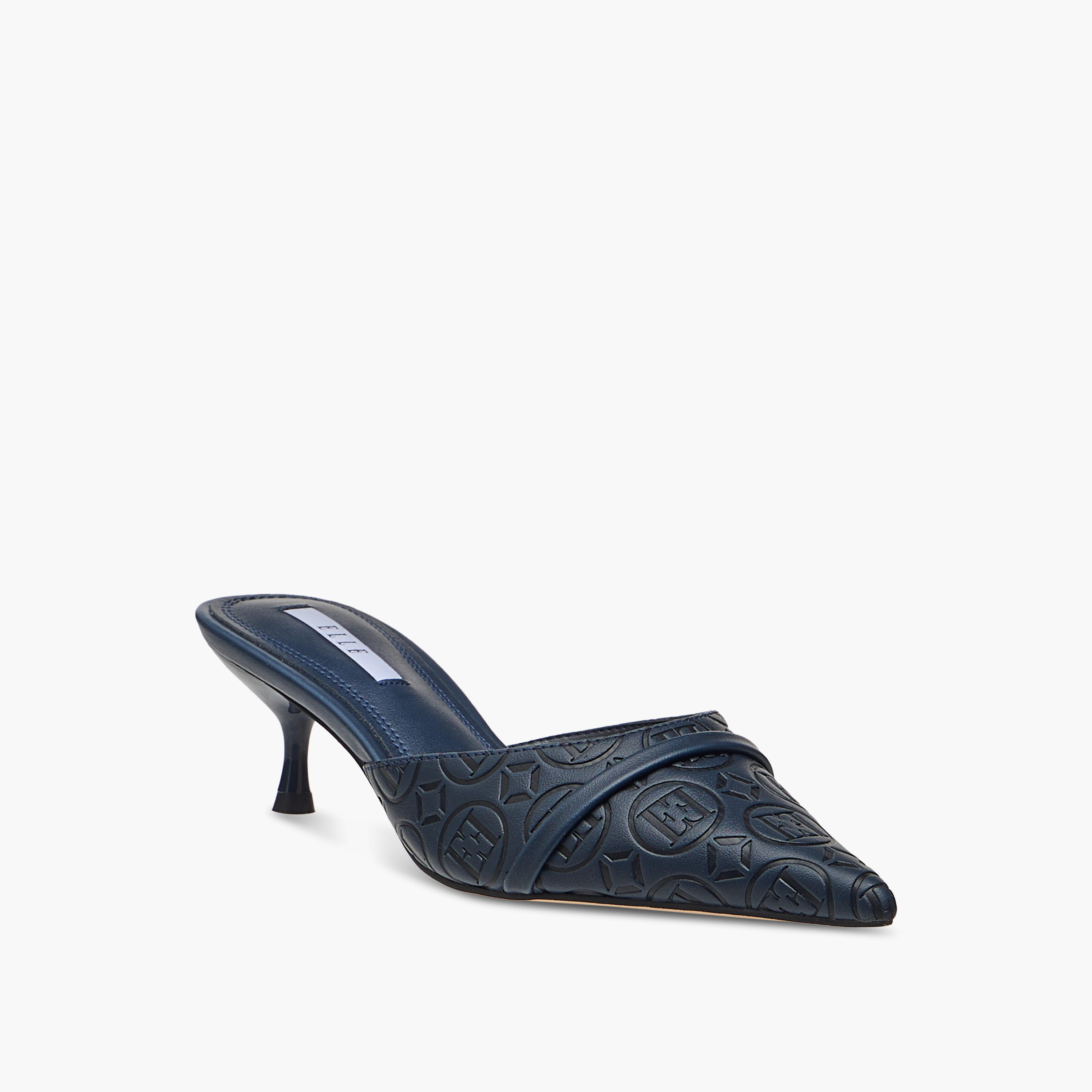 حذاء ميول سهل الارتداء بتفاصيل مونوجرام وكعب صغير للنساء من إيل-women-shoes-sandals-heeled-image-7
