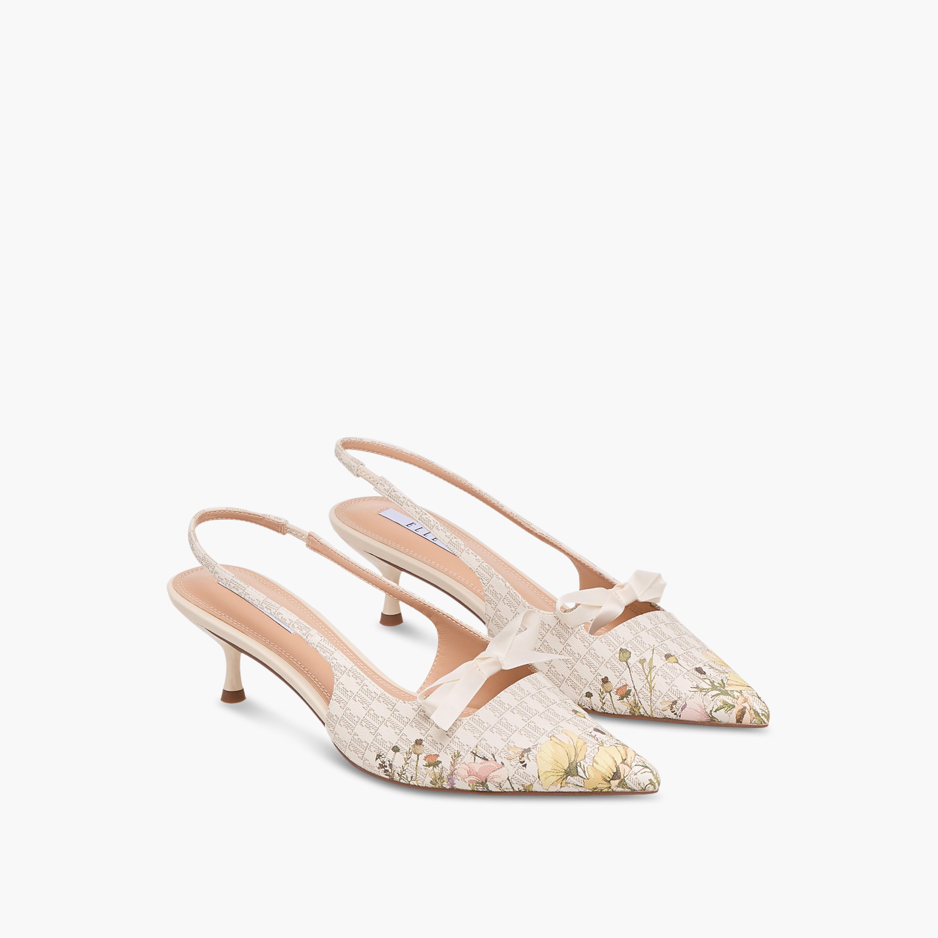 Elle Women's Monogram Print Slingback Shoes with Kitten Heels-women-shoes-heels-image-1