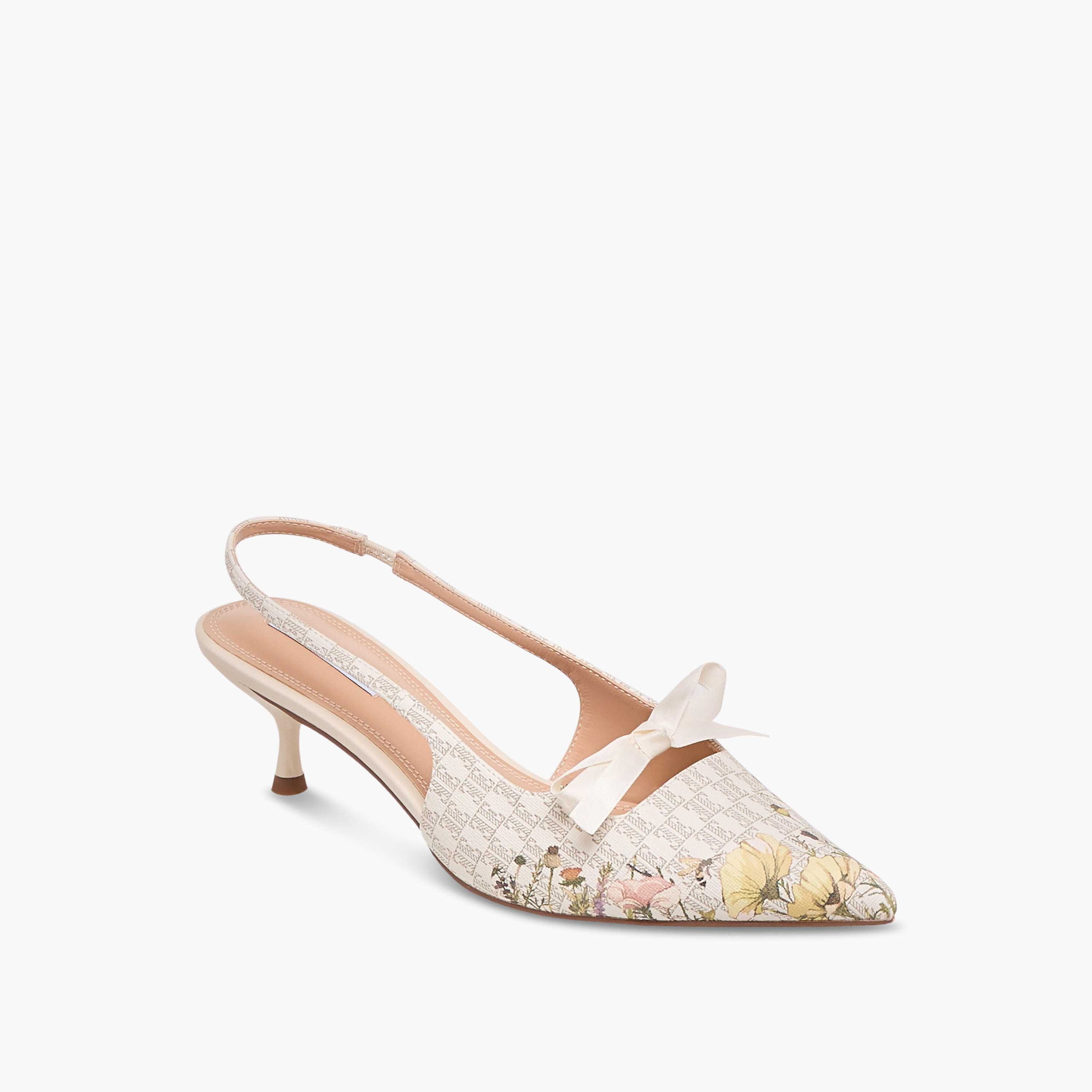 Elle Women's Monogram Print Slingback Shoes with Kitten Heels-women-shoes-heels-image-2