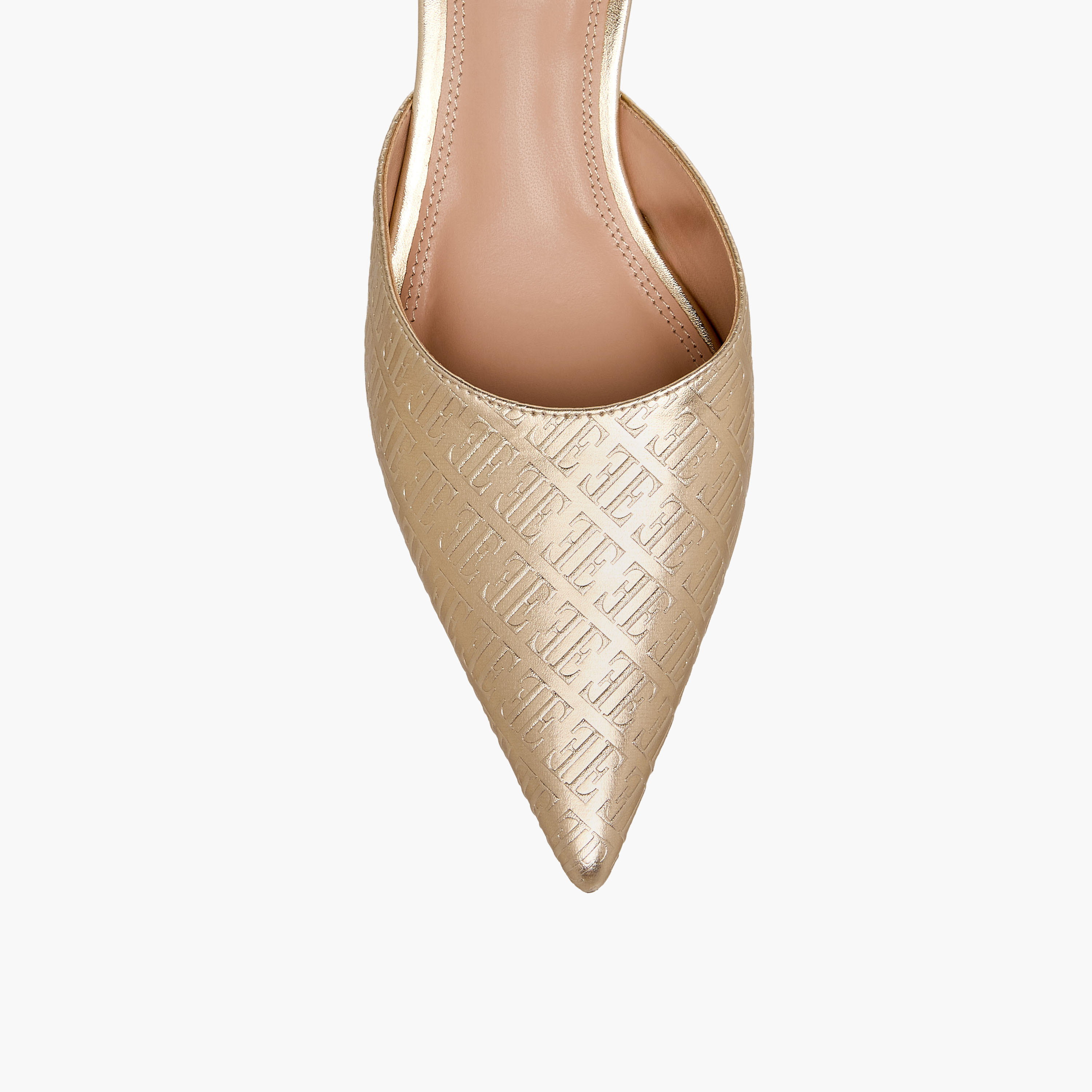 Elle Women Monogram Embossed Kitten Heel Mules-women-shoes-sandals-heeled-image-4