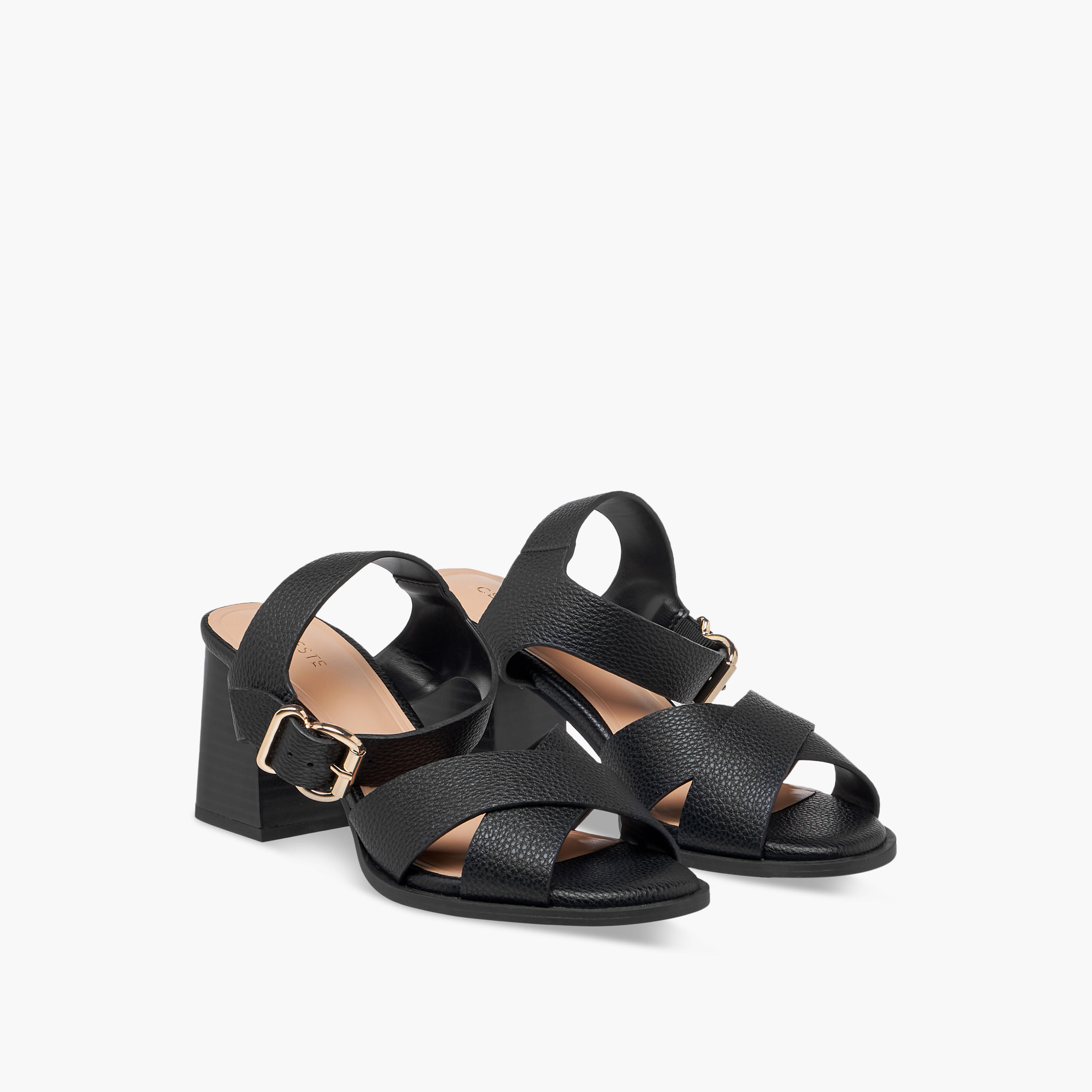 Celeste Women's Strappy Sandals with Block Heels and Buckle Closure-women-shoes-sandals-heeled-image-1