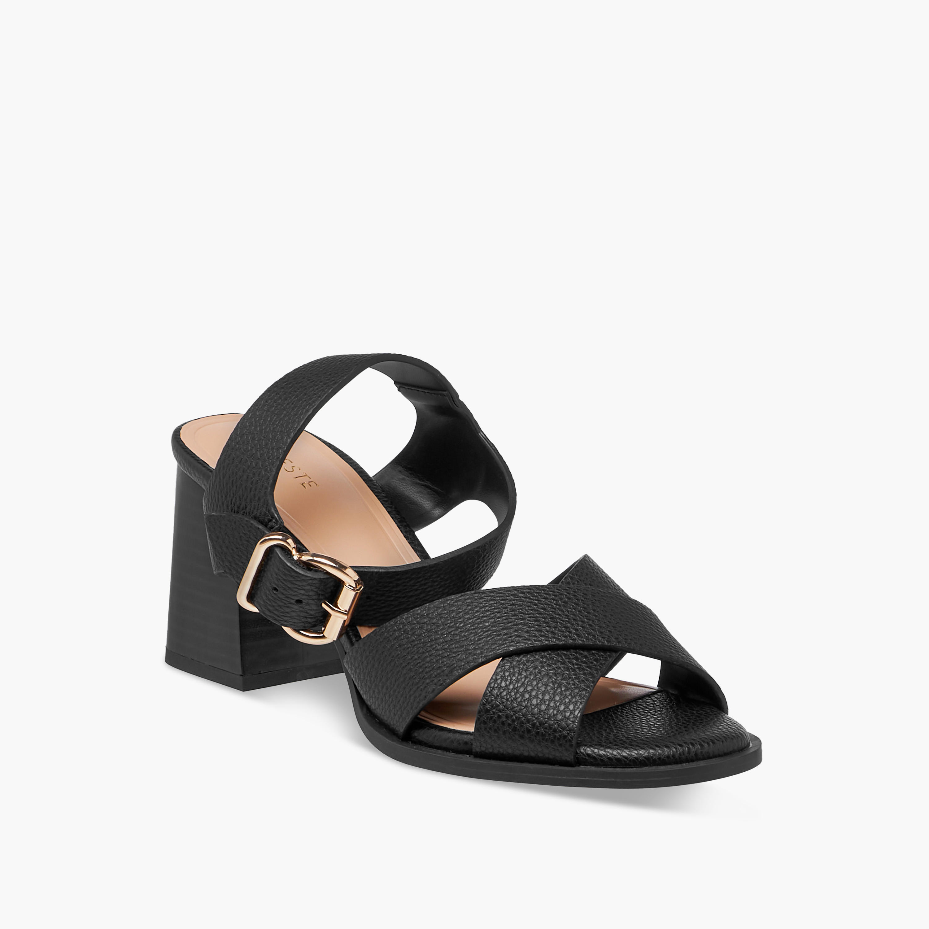 Celeste Women's Strappy Sandals with Block Heels and Buckle Closure-women-shoes-sandals-heeled-image-2