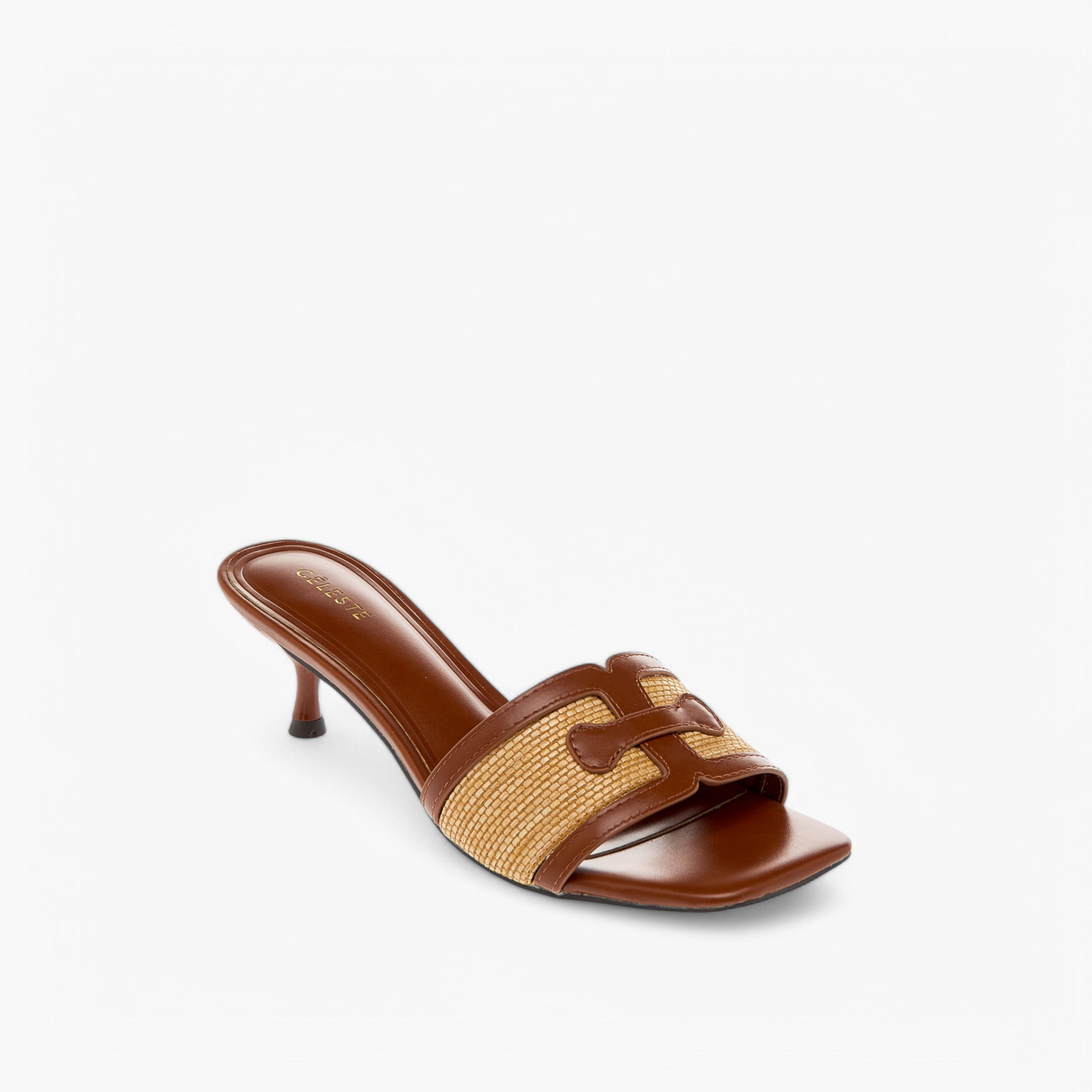 Celeste Women's Textured Slip-On Sandals with Kitten Heels-women-shoes-sandals-heeled-image-2