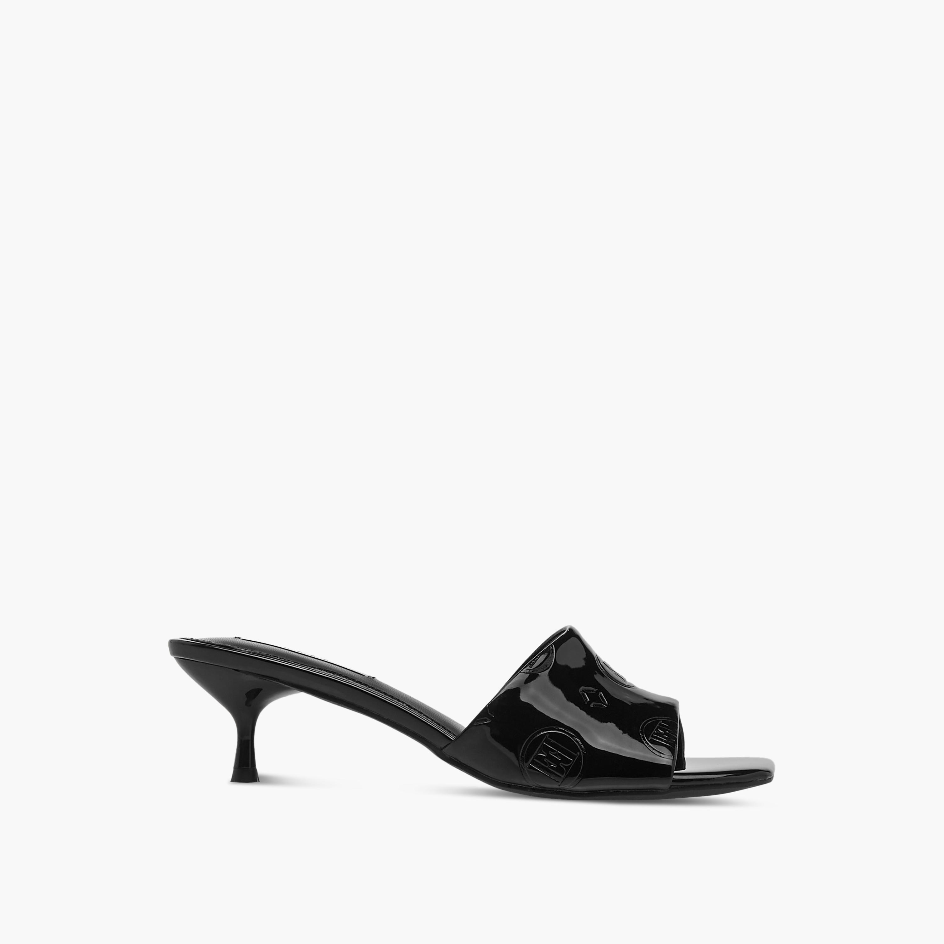 Elle Women's Logo Embossed Slip-On Sandals with Kitten Heels-women-shoes-heels-image-3