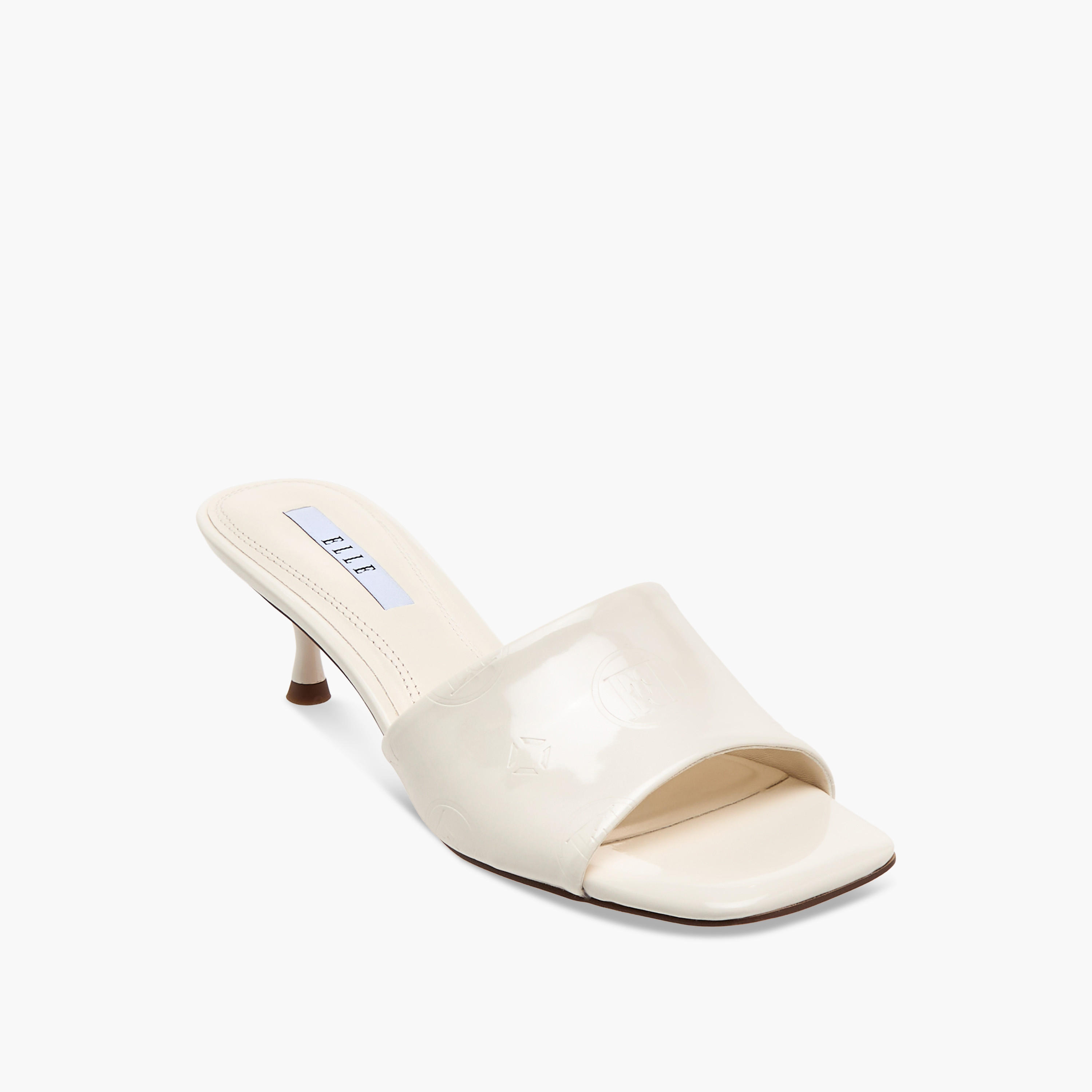 Elle Women's Logo Embossed Slip-On Sandals with Kitten Heels-women-shoes-heels-image-2
