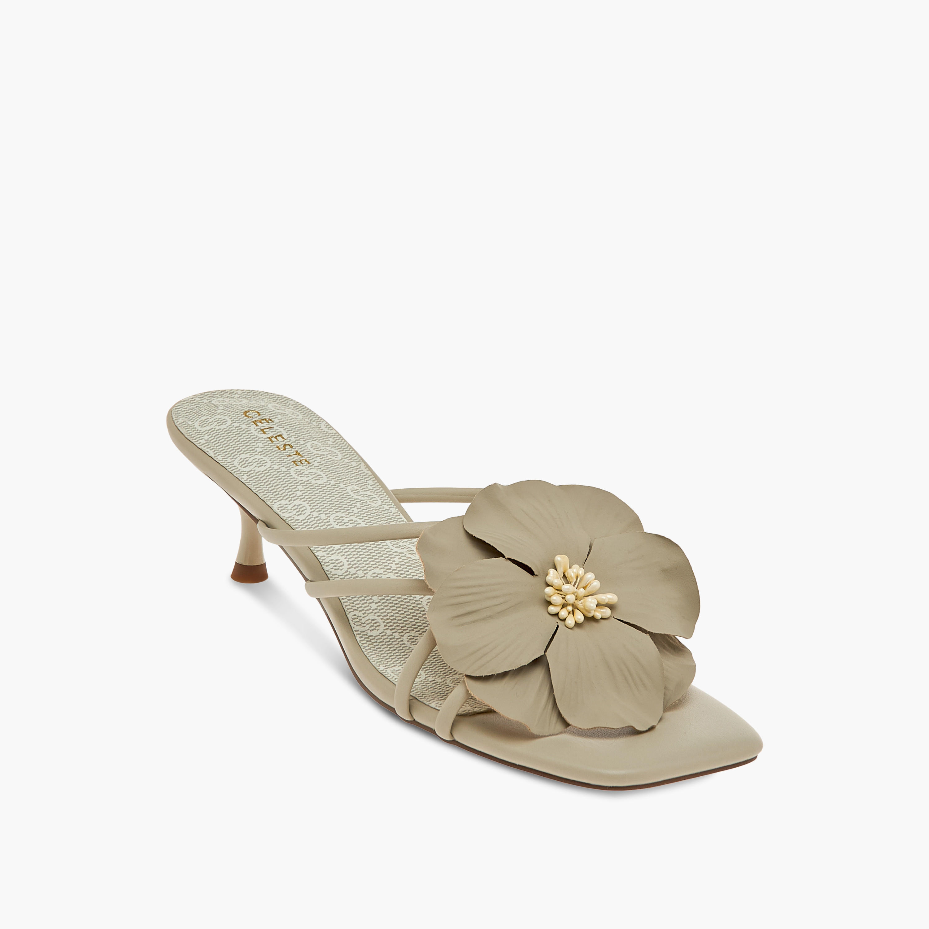 Celeste Women's Flower Applique Slip-On Sandals with Kitten Heels-women-shoes-sandals-heeled-image-2