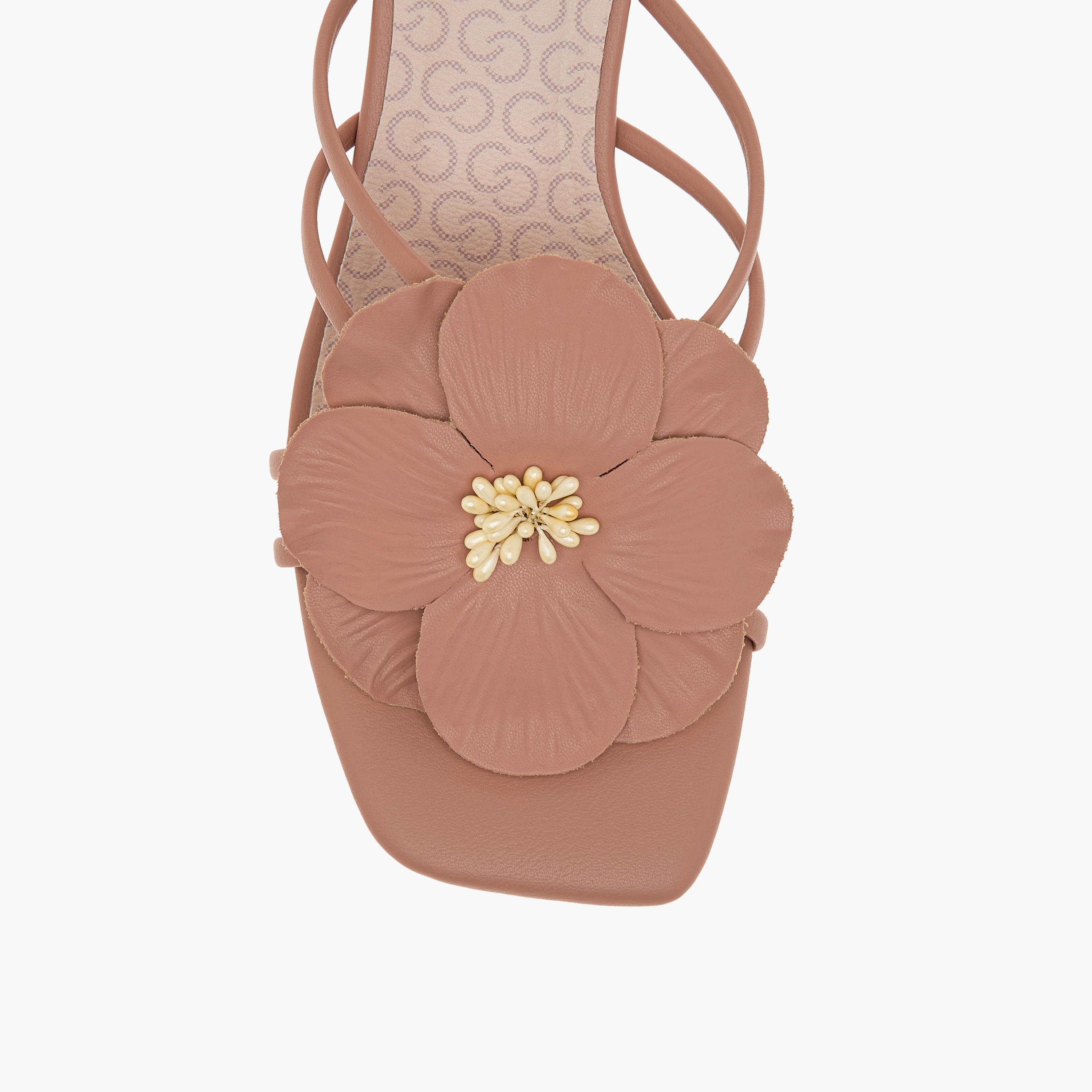 Celeste Women's Flower Applique Slip-On Sandals with Kitten Heels-women-shoes-sandals-heeled-image-4