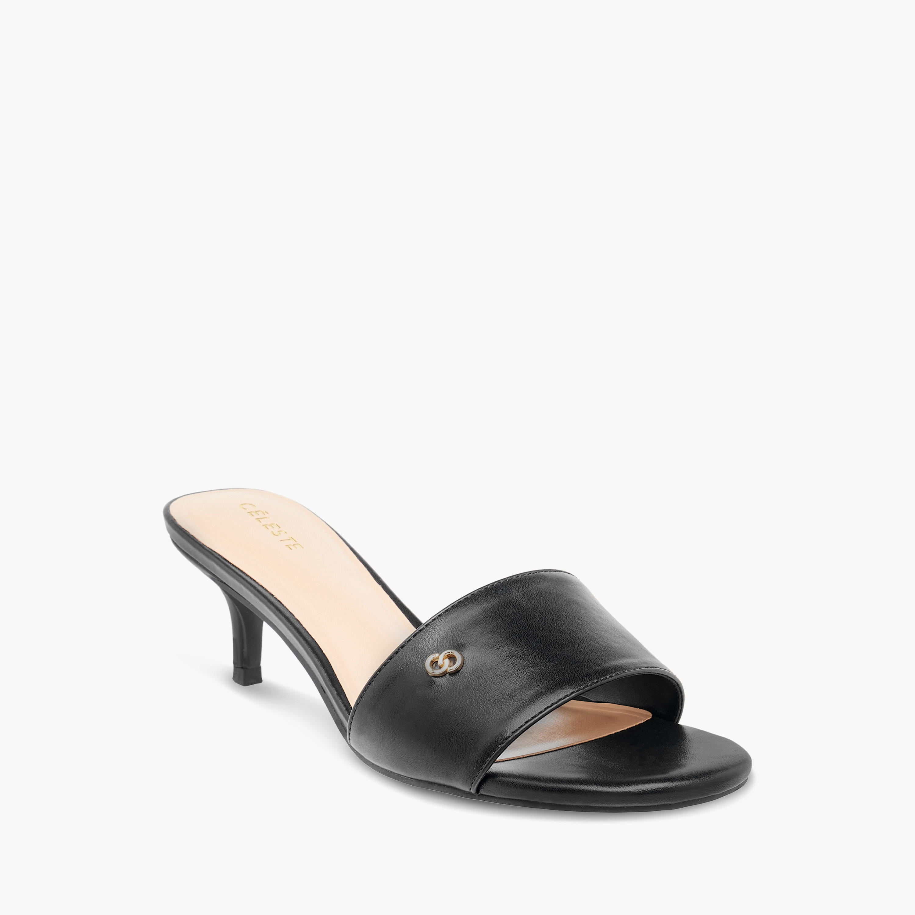 Celeste Women's Solid Slip-On Sandals with Kitten Heels-women-shoes-sandals-heeled-image-2