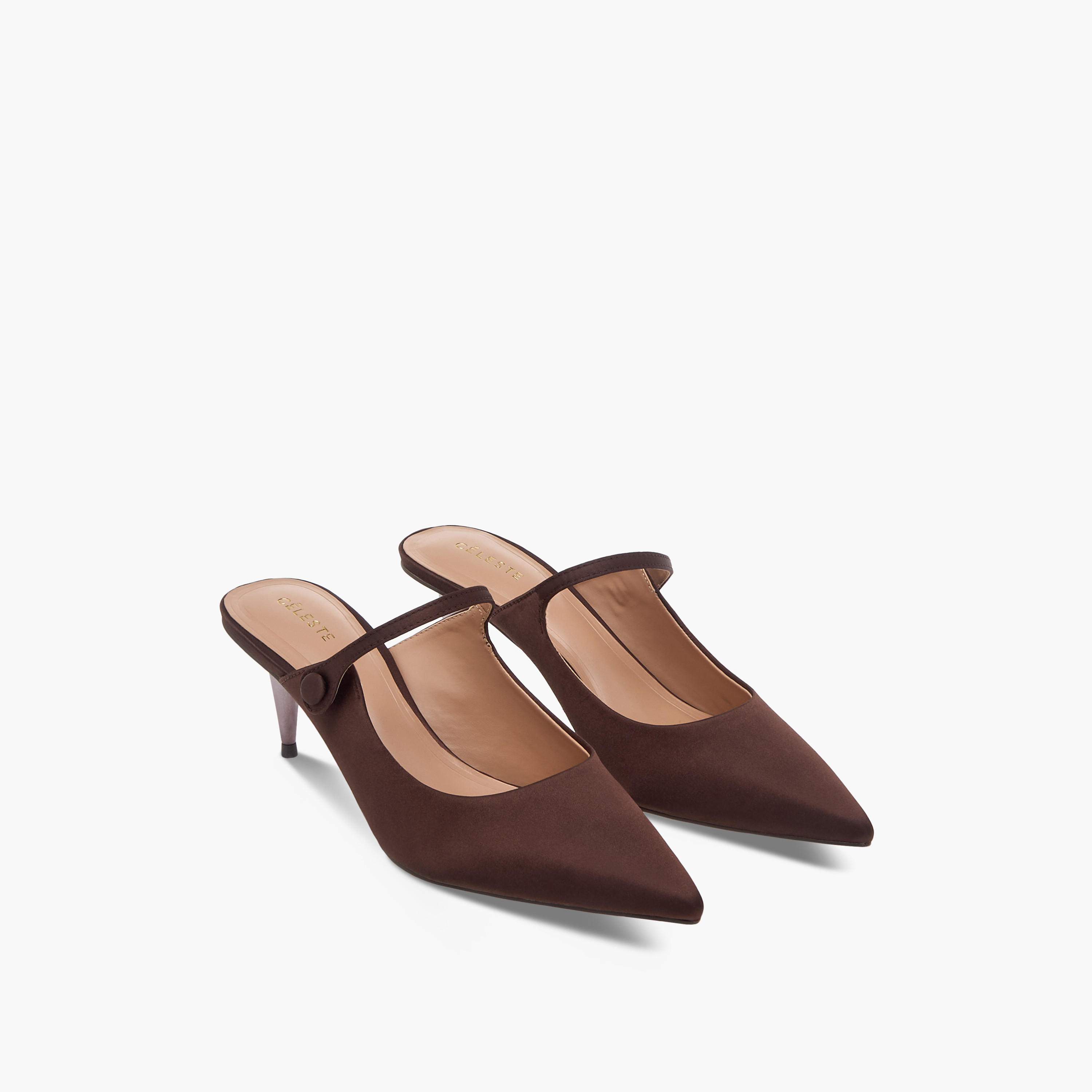Celeste Women's Solid Pointed Toe Slip-On Shoes with Cone Heels-women-shoes-heels-image-1