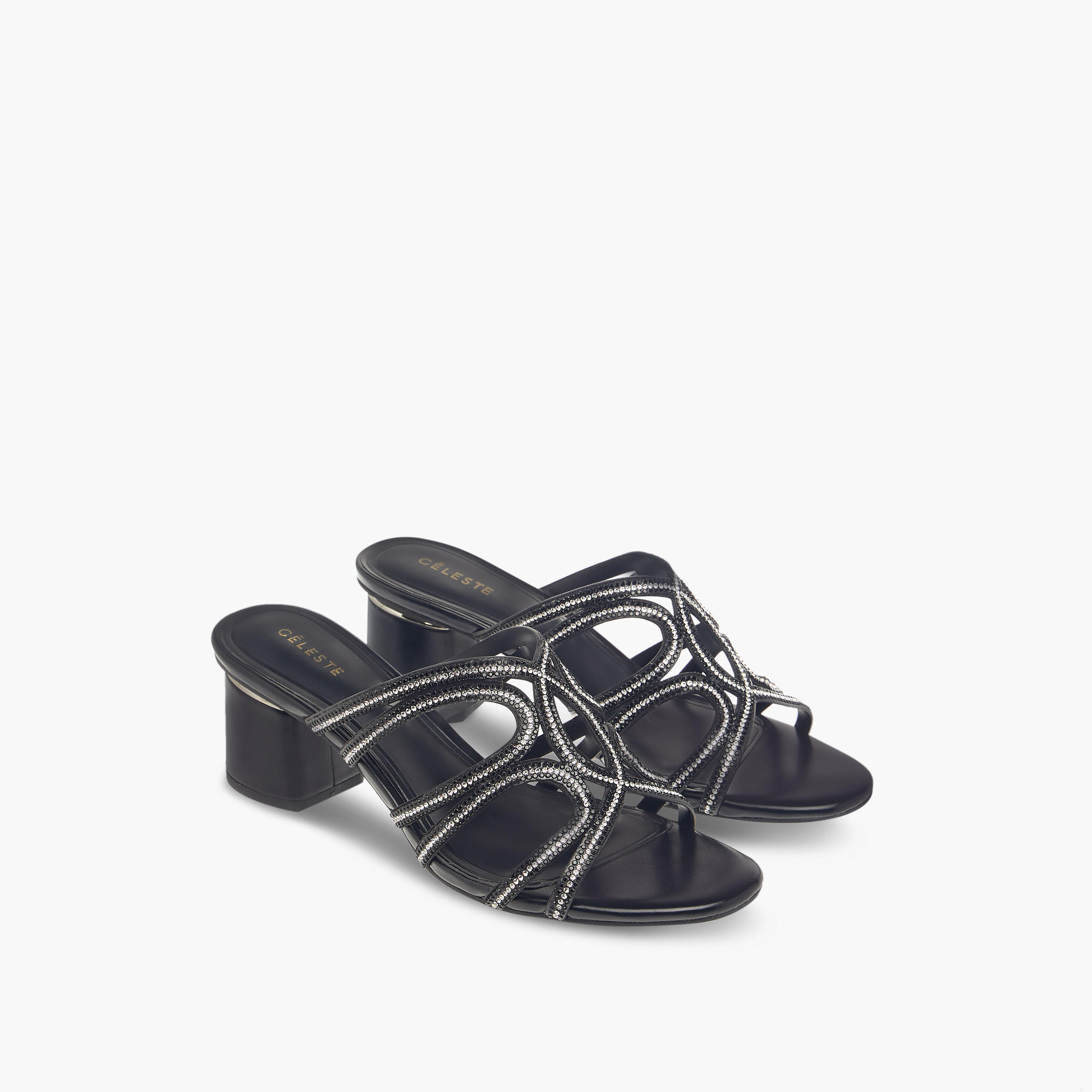 Celeste Women's Embellished Slip-On Sandals with Block Heels-women-shoes-sandals-heeled-image-1