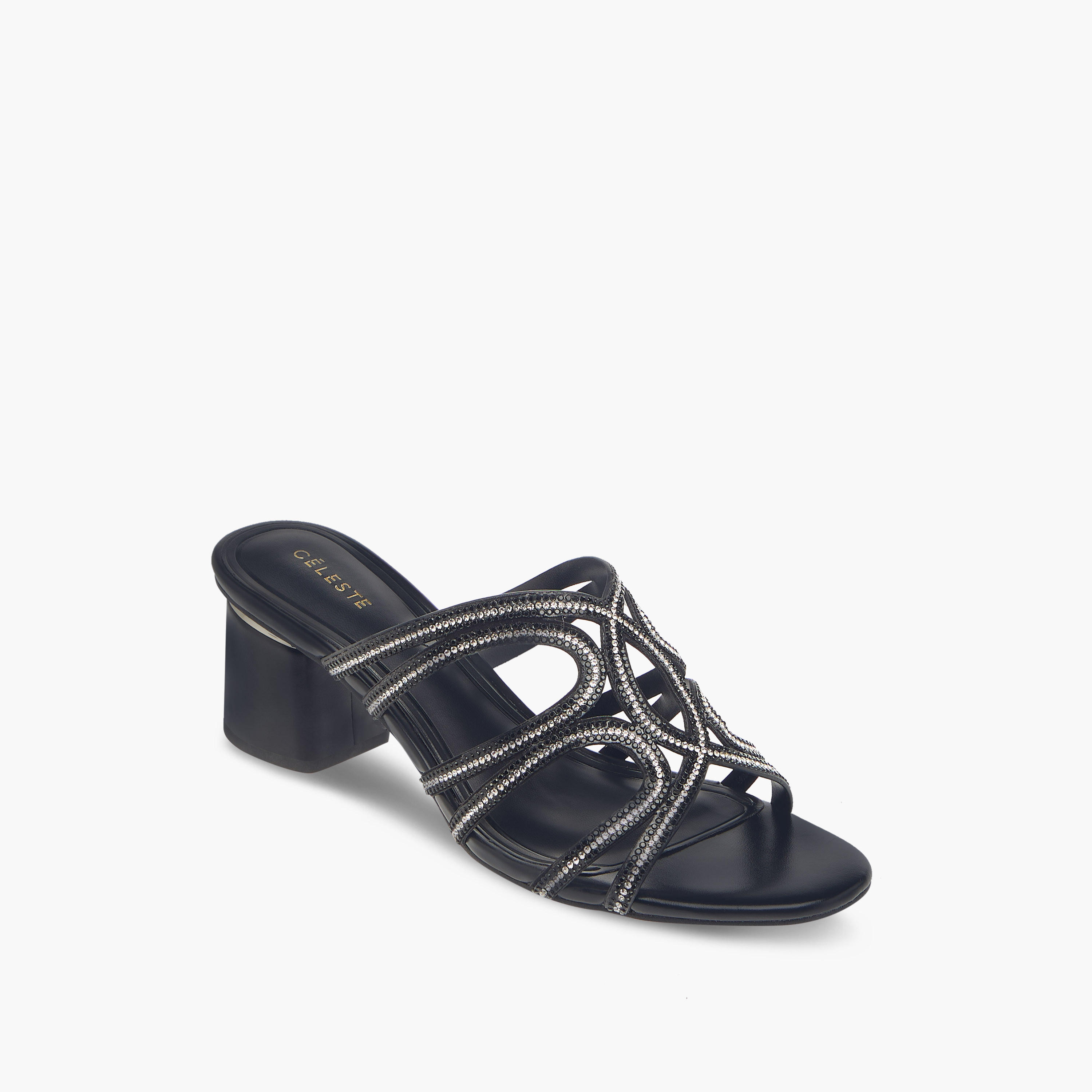 Celeste Women's Embellished Slip-On Sandals with Block Heels-women-shoes-sandals-heeled-image-2