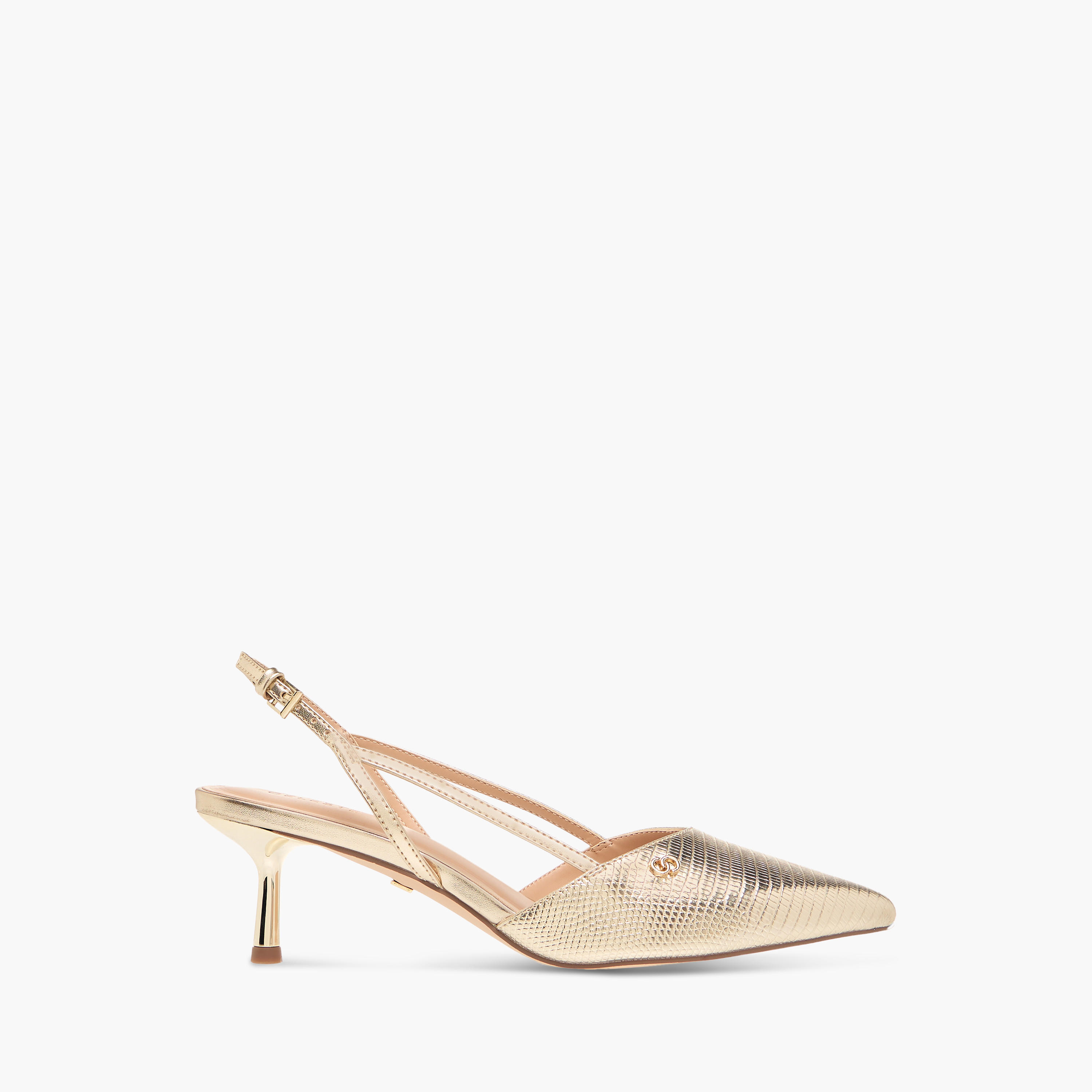 Celeste Women's Textured Slingback Shoes with Buckle Closure and Kitten Heels-women-shoes-heels-image-3