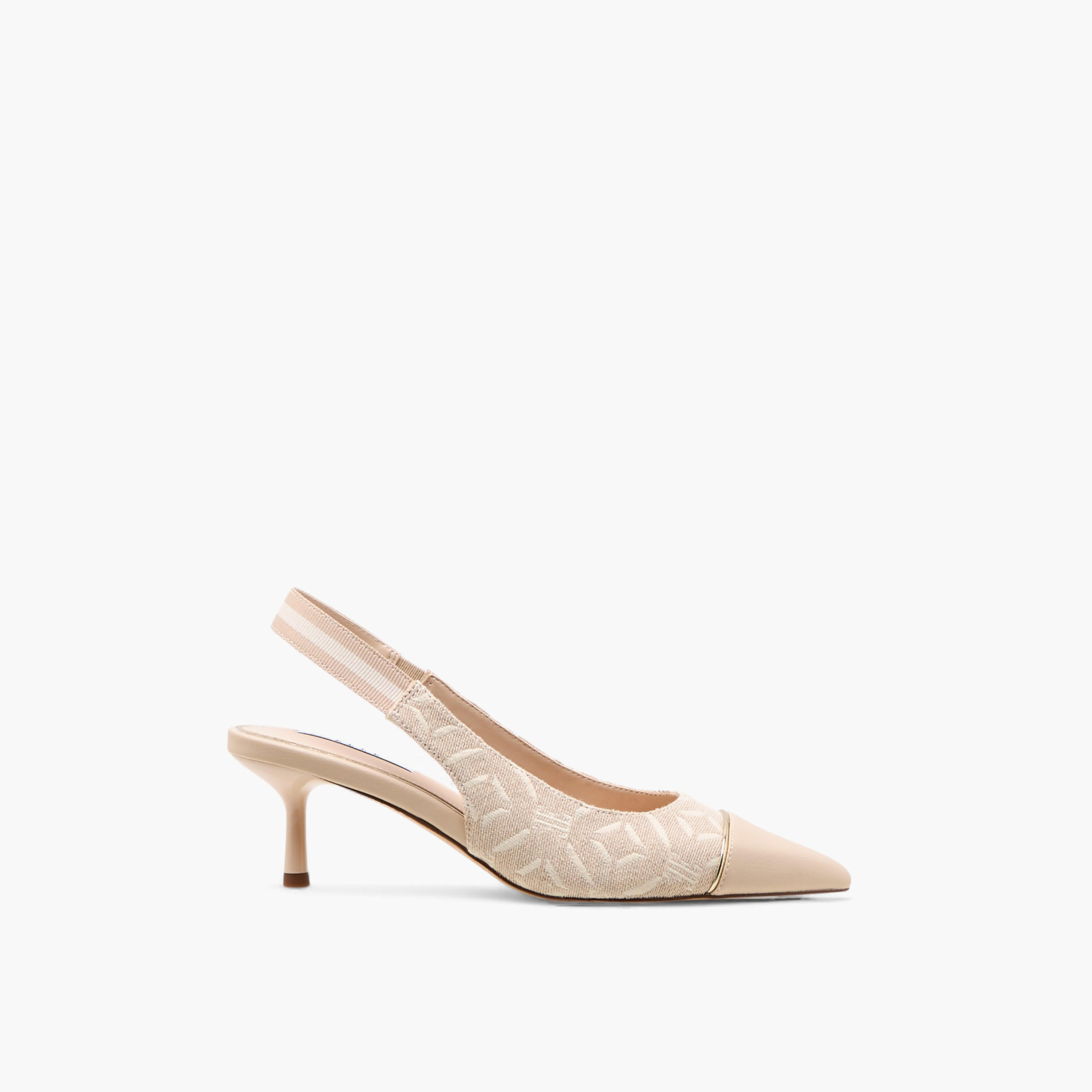 Elle Monogram Print Slingback Pointed Toe Shoes with Kitten Heels-women-shoes-sandals-heeled-image-3