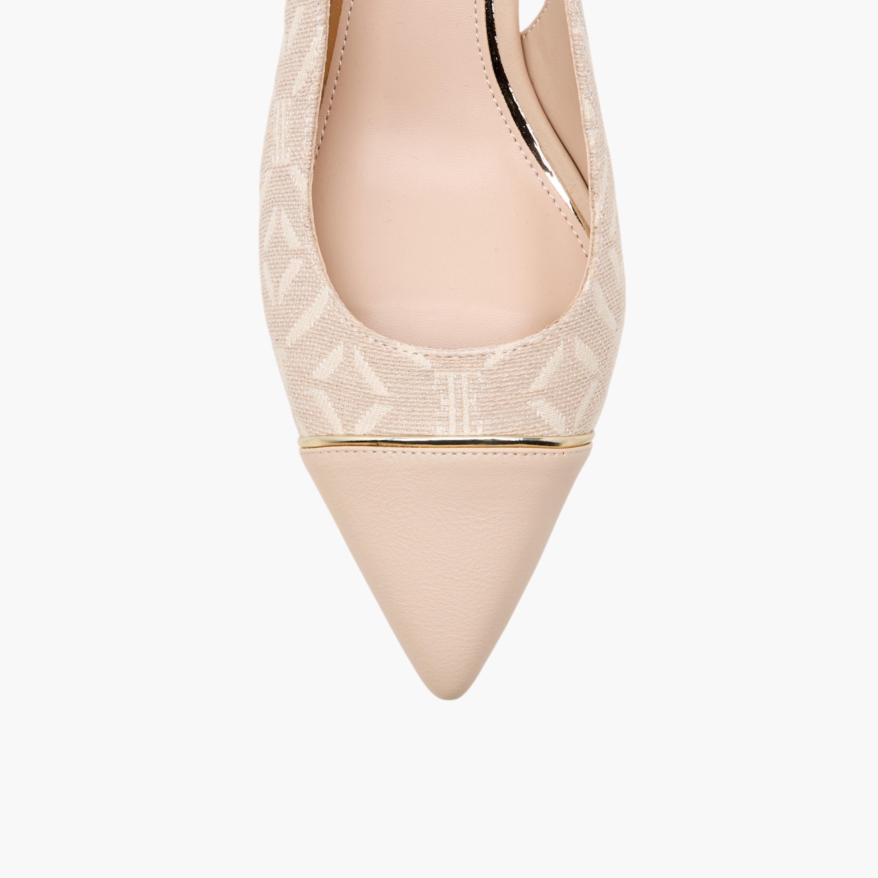 Elle Monogram Print Slingback Pointed Toe Shoes with Kitten Heels-women-shoes-sandals-heeled-image-4