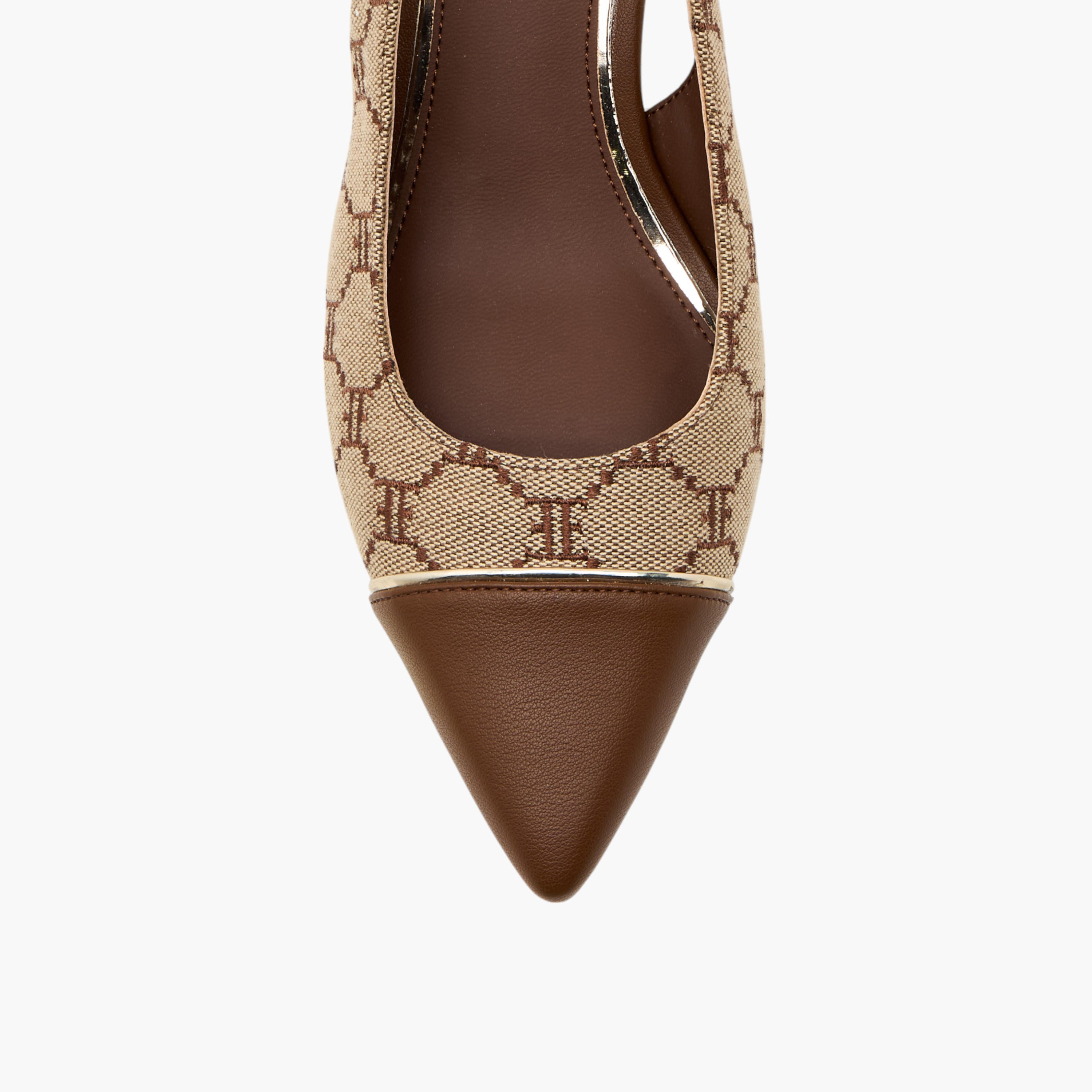 Elle Monogram Print Slingback Pointed Toe Shoes with Kitten Heels-women-shoes-sandals-heeled-image-4