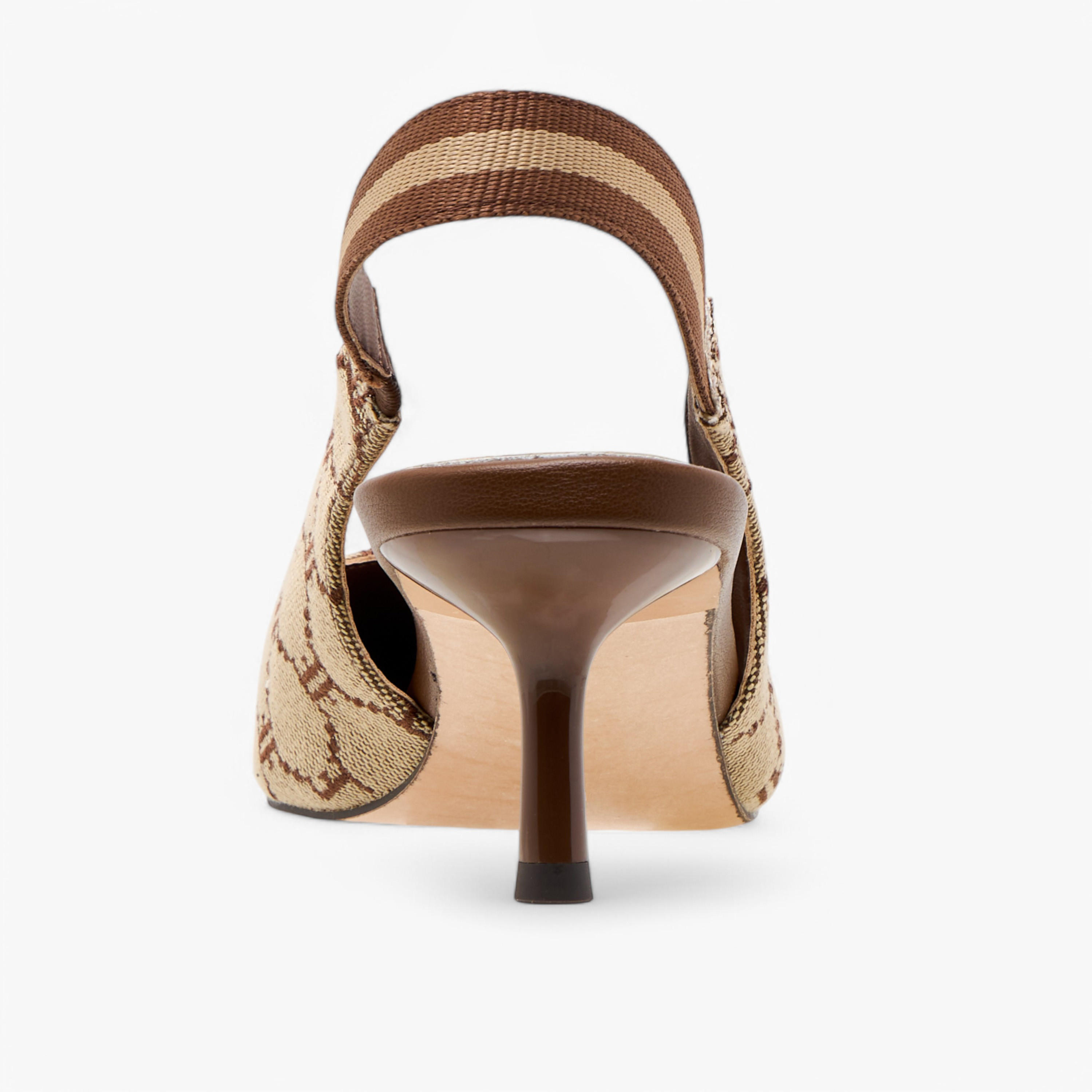 Elle Monogram Print Slingback Pointed Toe Shoes with Kitten Heels-women-shoes-sandals-heeled-image-5