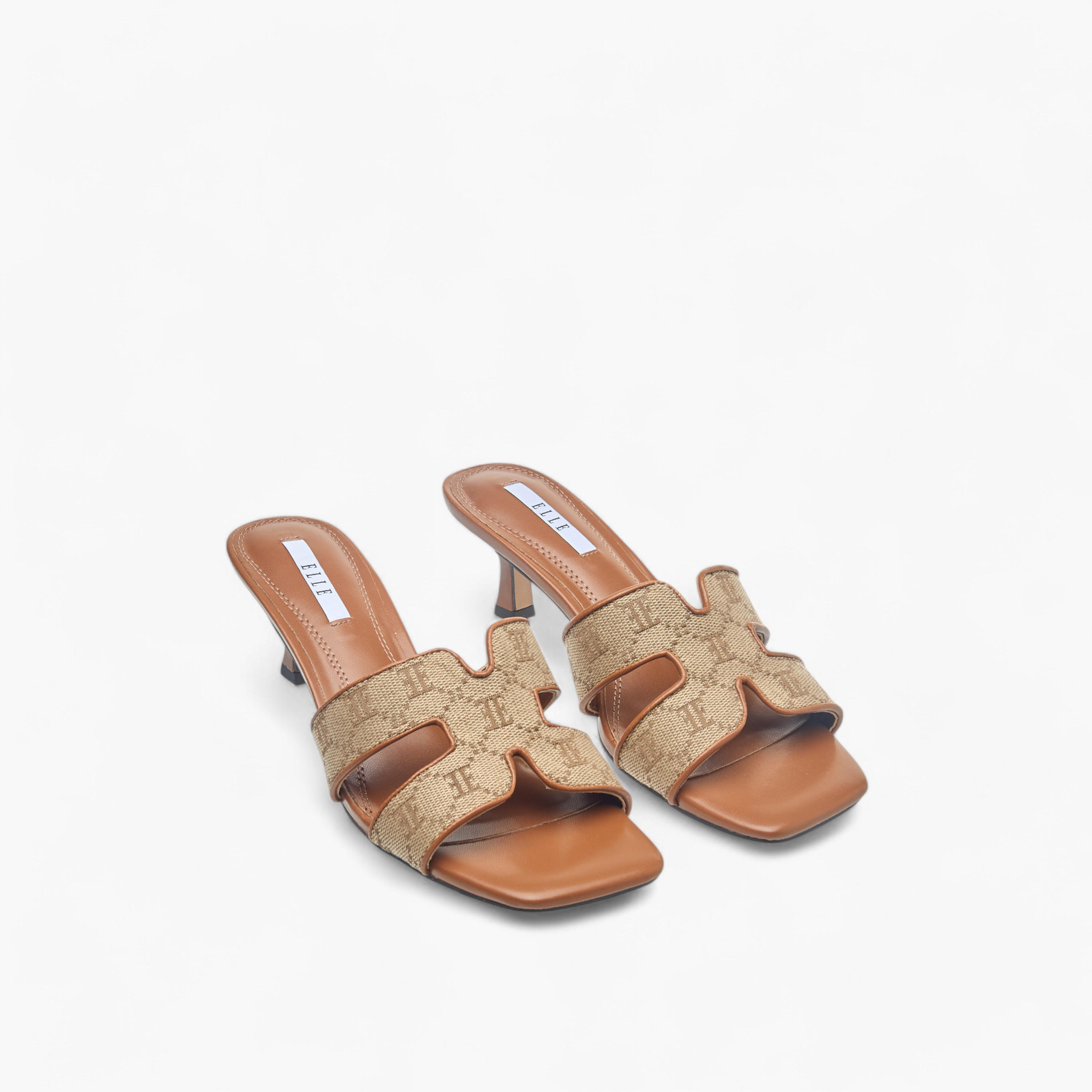 صندل نسائي جاكار بارز الملمس سهل الارتداء مع كعب صغير من إيل-women-shoes-sandals-heeled-image-1