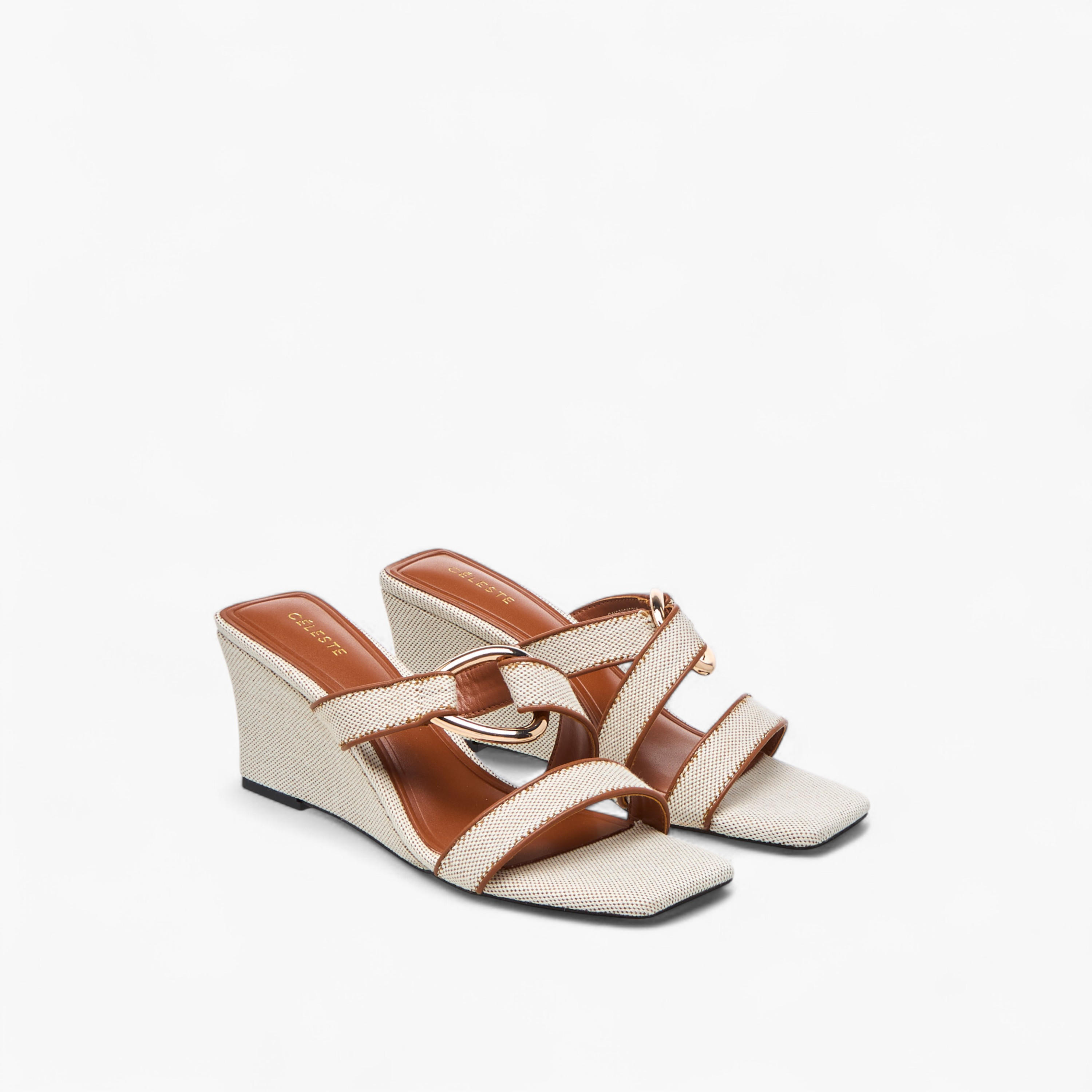 Celeste Women's Textured Slip-On Sandal with Wedge Heel-women-shoes-sandals-heeled-image-1