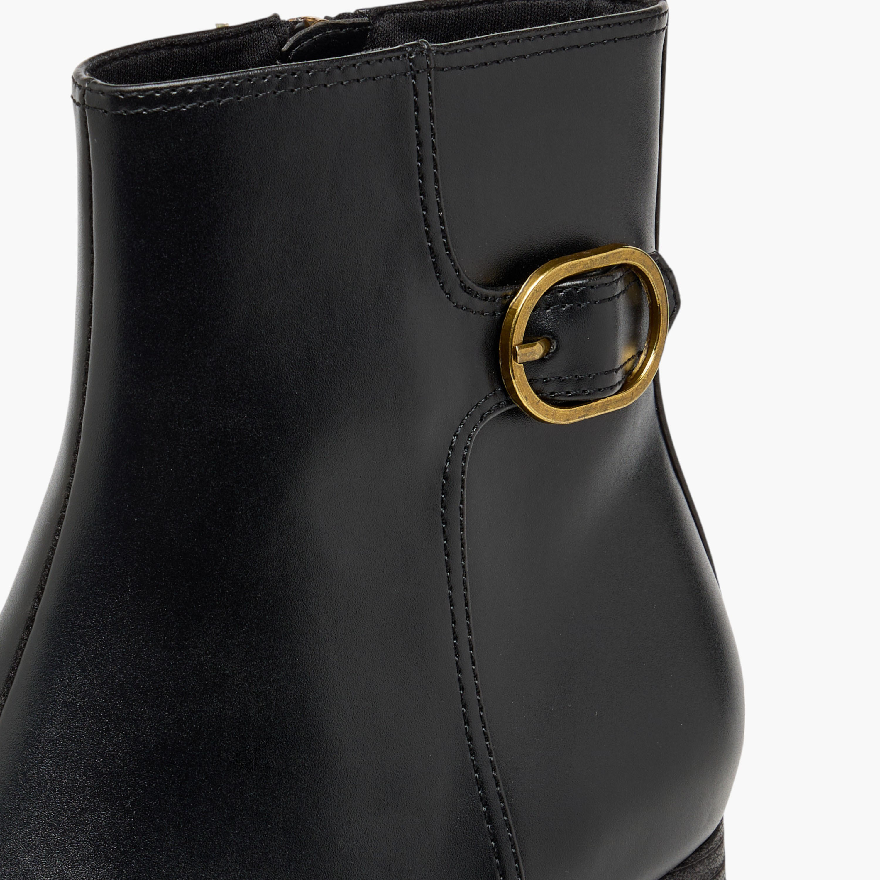 Celeste Women's Buckle Accent Ankle Boots with Block Heels and Zip Closure-women-shoes-boots-image-4