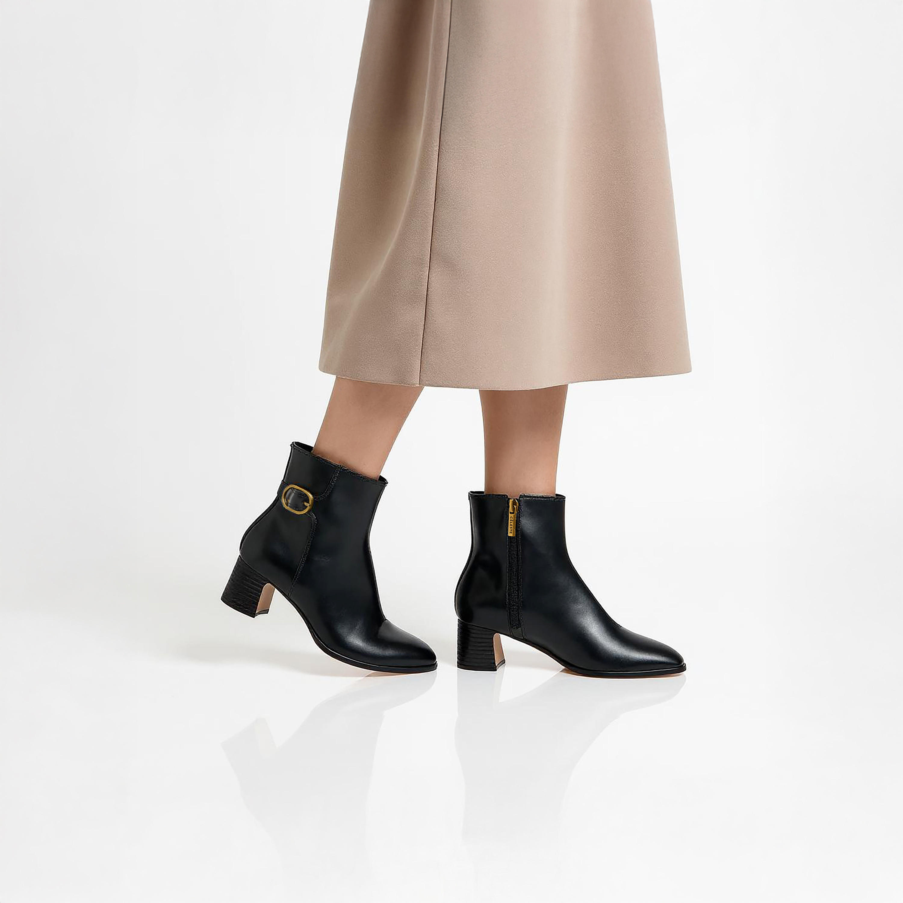 Celeste Women's Buckle Accent Ankle Boots with Block Heels and Zip Closure-women-shoes-boots-image-2