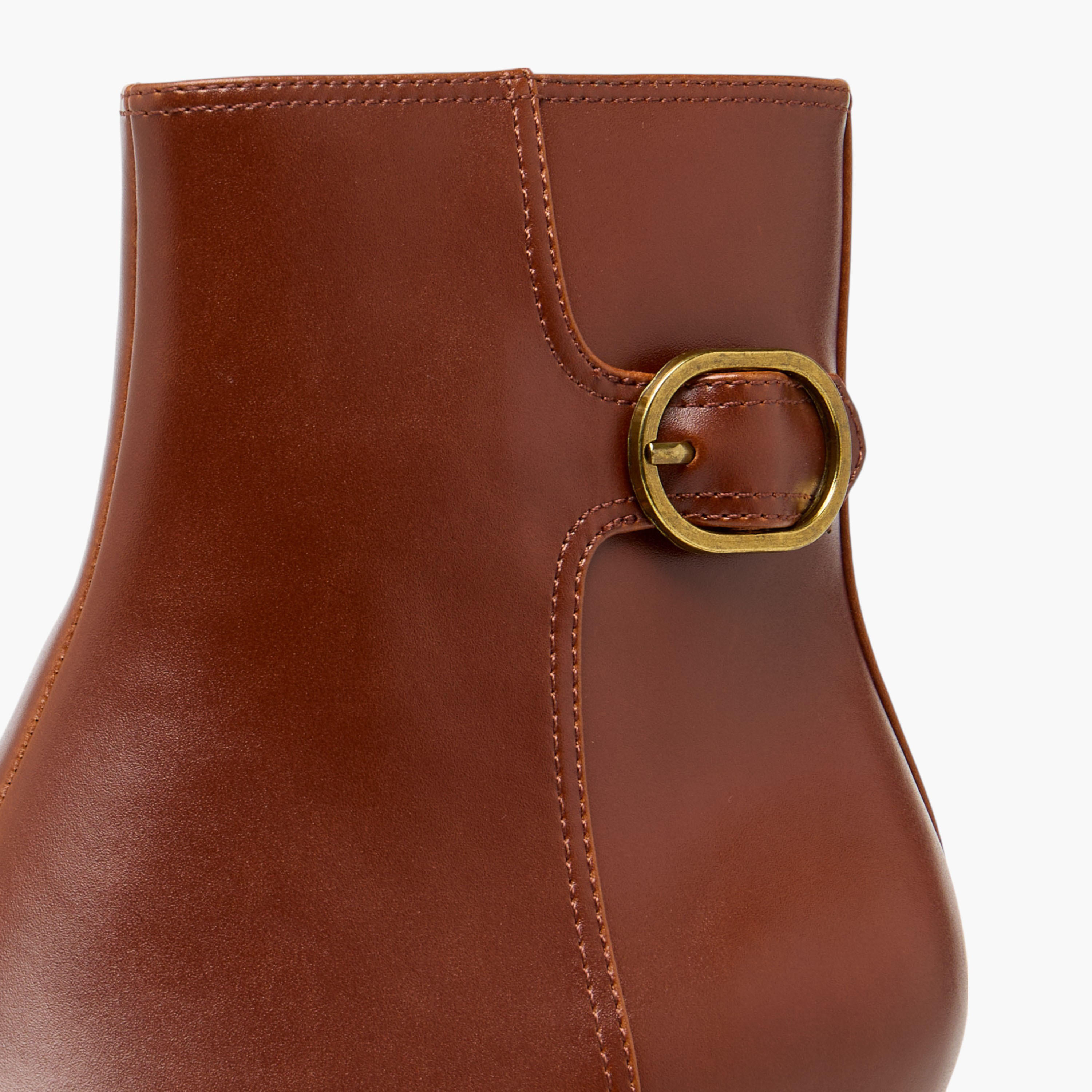 Celeste Women's Buckle Accent Ankle Boots with Block Heels and Zip Closure-women-shoes-boots-image-4