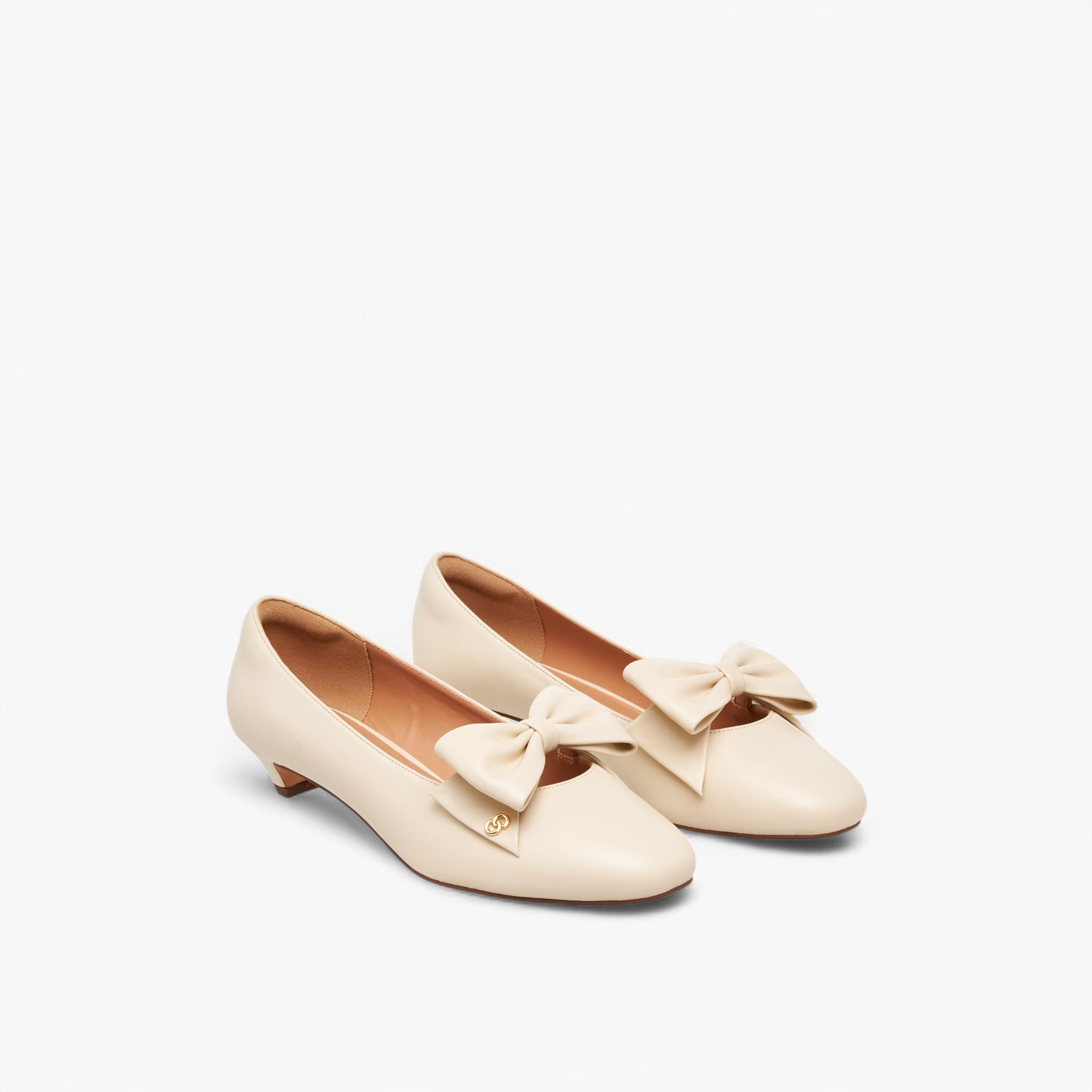 Celeste Women's Bow Accent Slip-On Ballerina Shoes with Kitten Heels-women-shoes-ballerinas-image-1