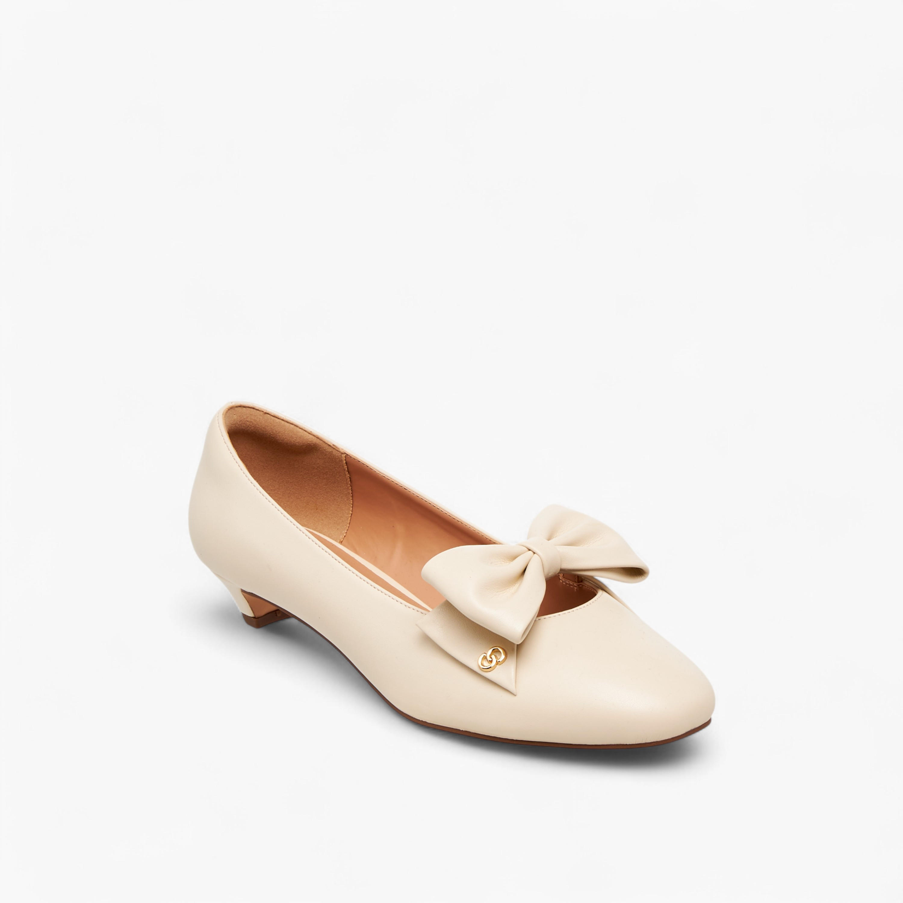Celeste Women's Bow Accent Slip-On Ballerina Shoes with Kitten Heels-women-shoes-ballerinas-image-2