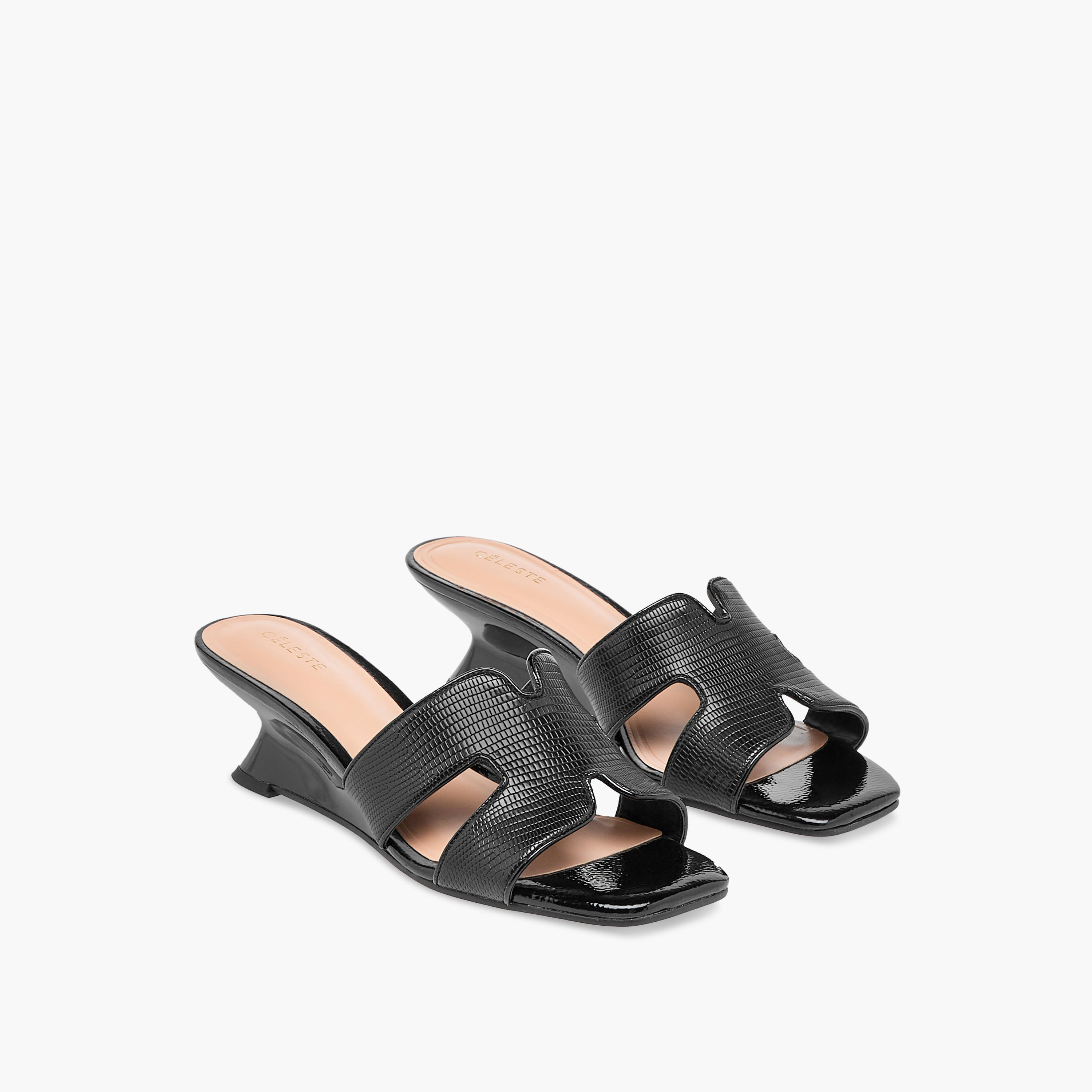 Celeste Women's Cutout Slip-On Sandals with Wedge Heels-women-shoes-sandals-heeled-image-1