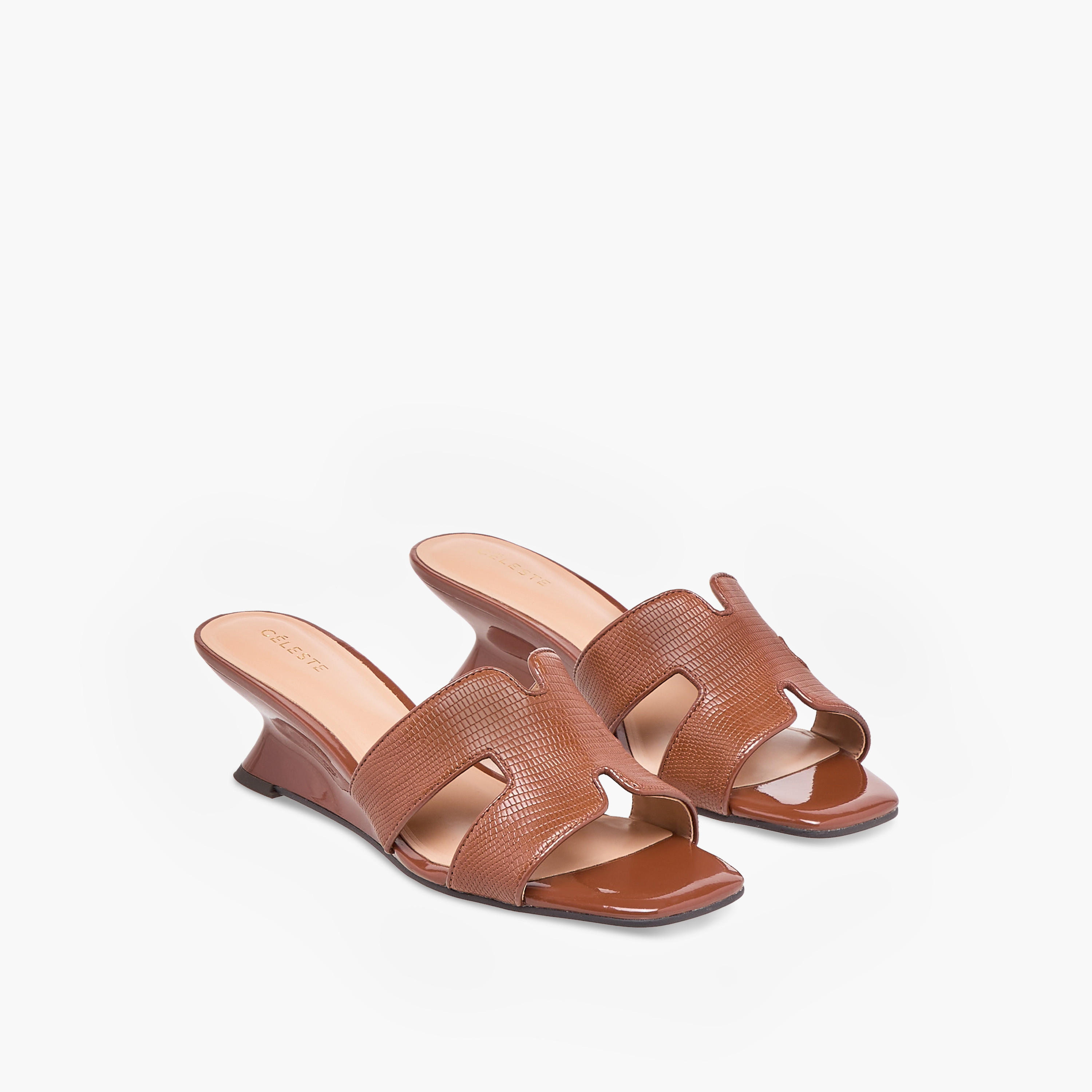 Celeste Women's Cutout Slip-On Sandals with Wedge Heels-women-shoes-sandals-heeled-image-1
